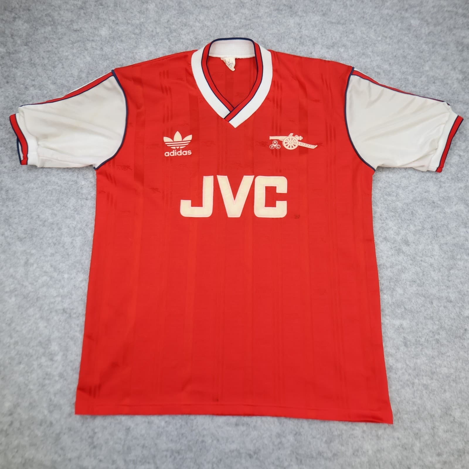 Vintage Arsenal Shirt Large Red Home Kit 1986 1988 Adidas Jersey JVC 80s