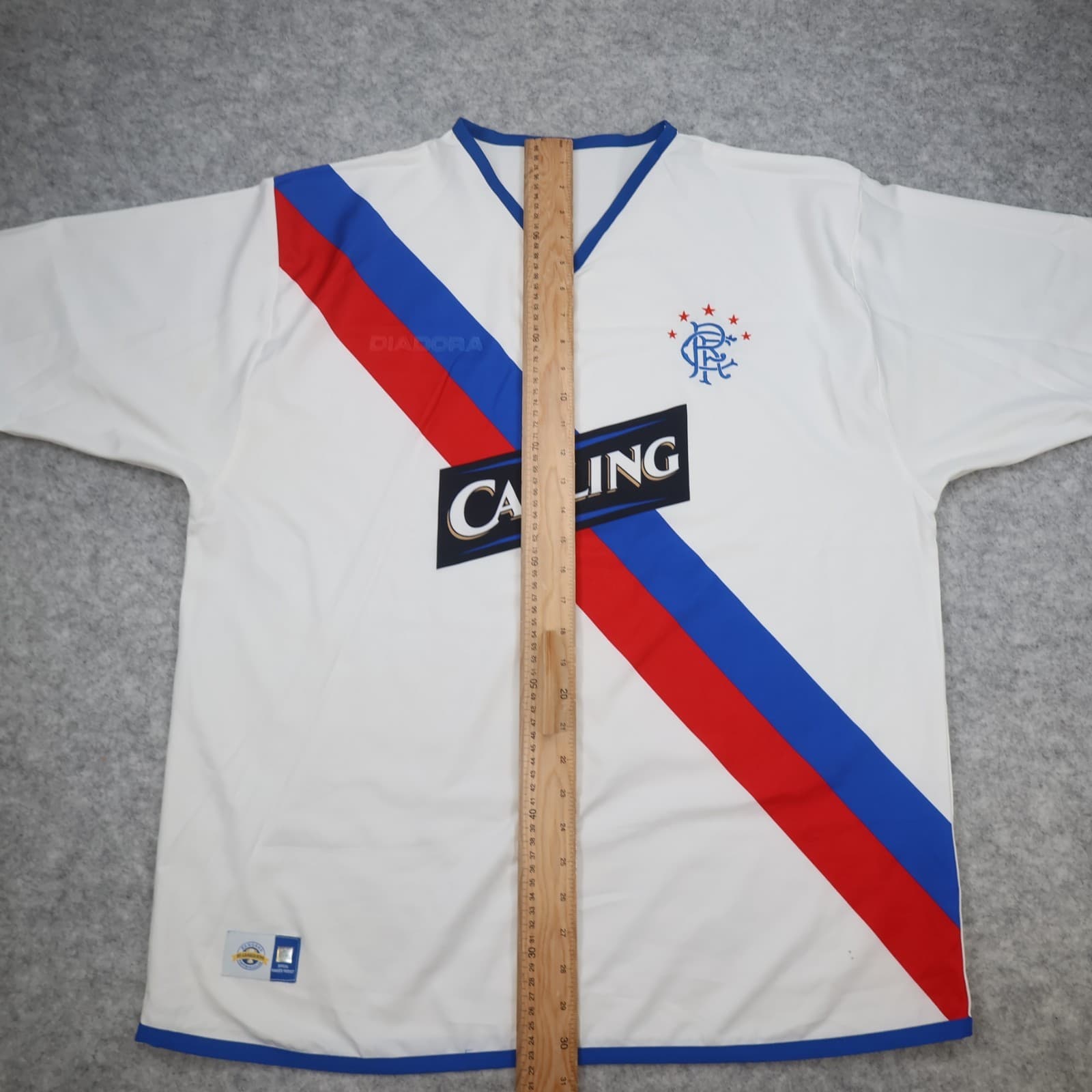 Vintage Rangers Football Shirt Extra Large White Away Kit 2004 2005 Diadora Mens photo 13