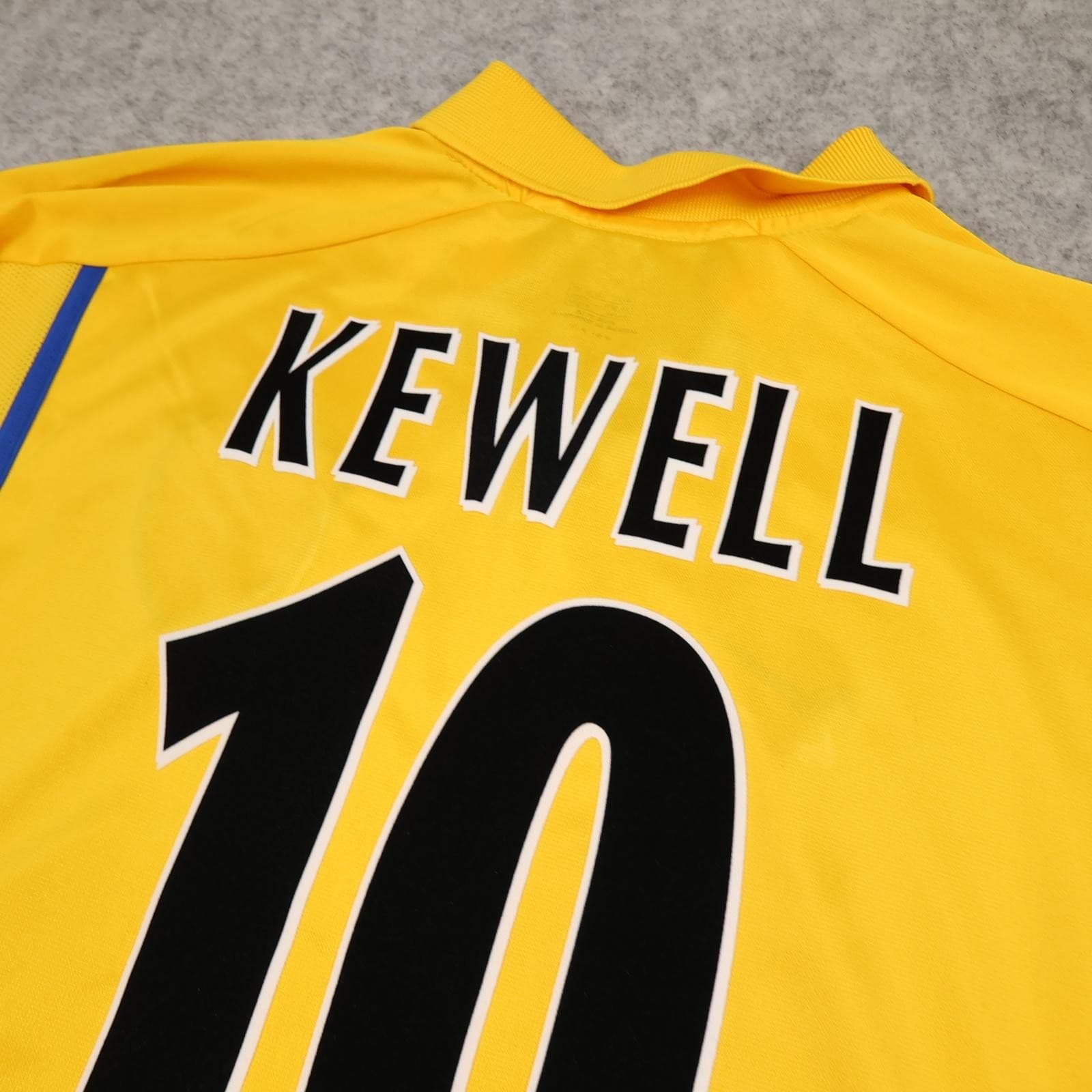 Leeds United Away Shirt Mens Large Yellow 2000 2002 Nike Strongbow Kewell Jersey photo 8
