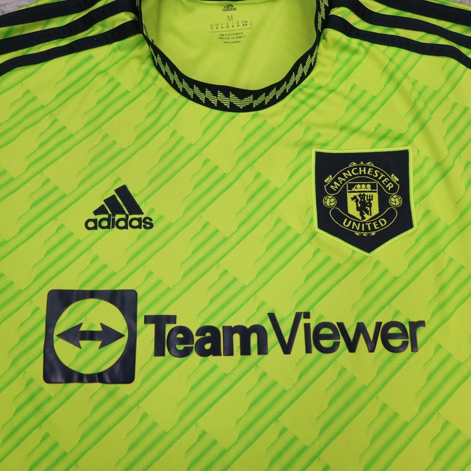 Manchester United Shirt Mens Medium Third 2022 2023 Football Jersey Adidas photo 5