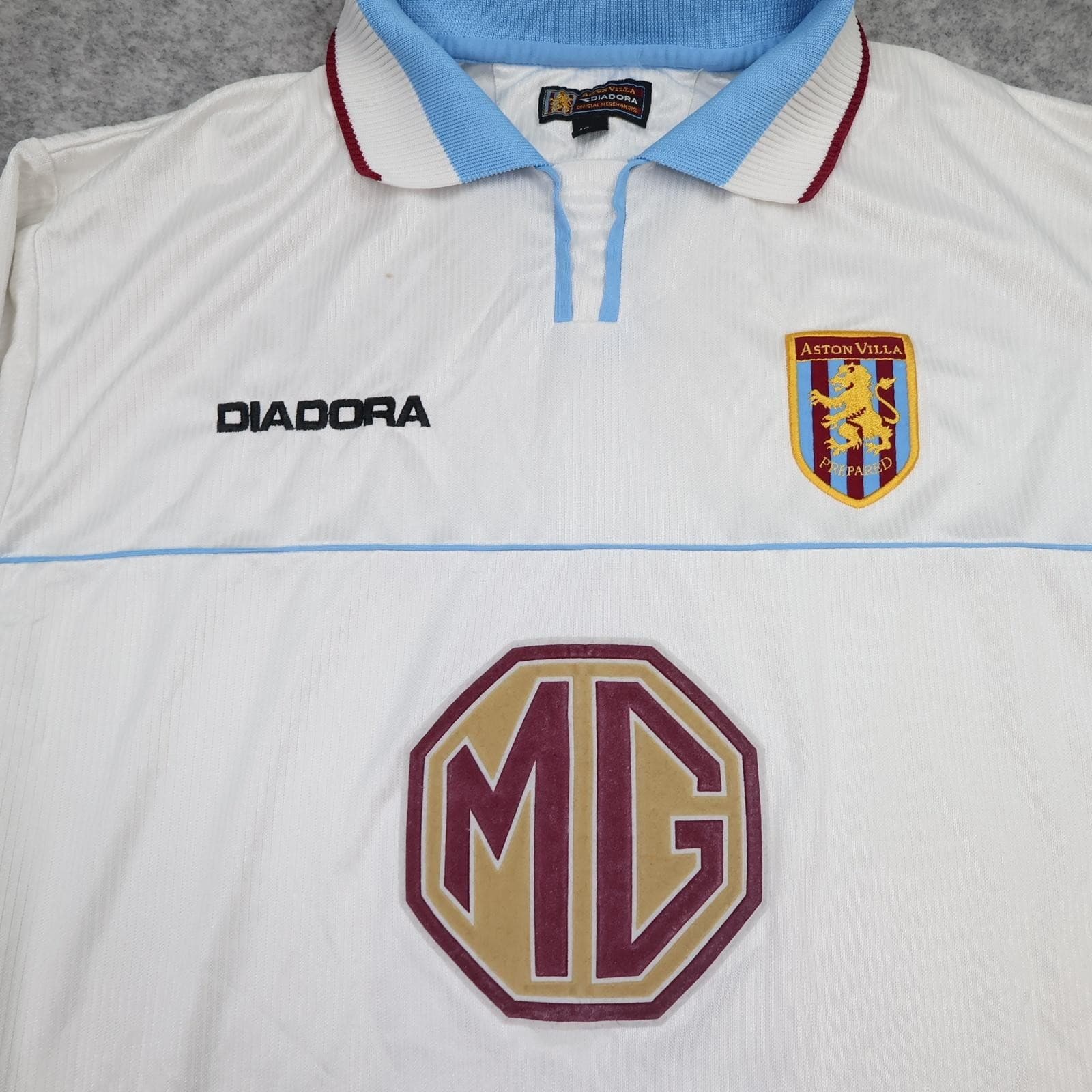 Vintage Aston Villa Shirt Mens XL White Away 2002 2003 Diadora MG Jersey photo 3
