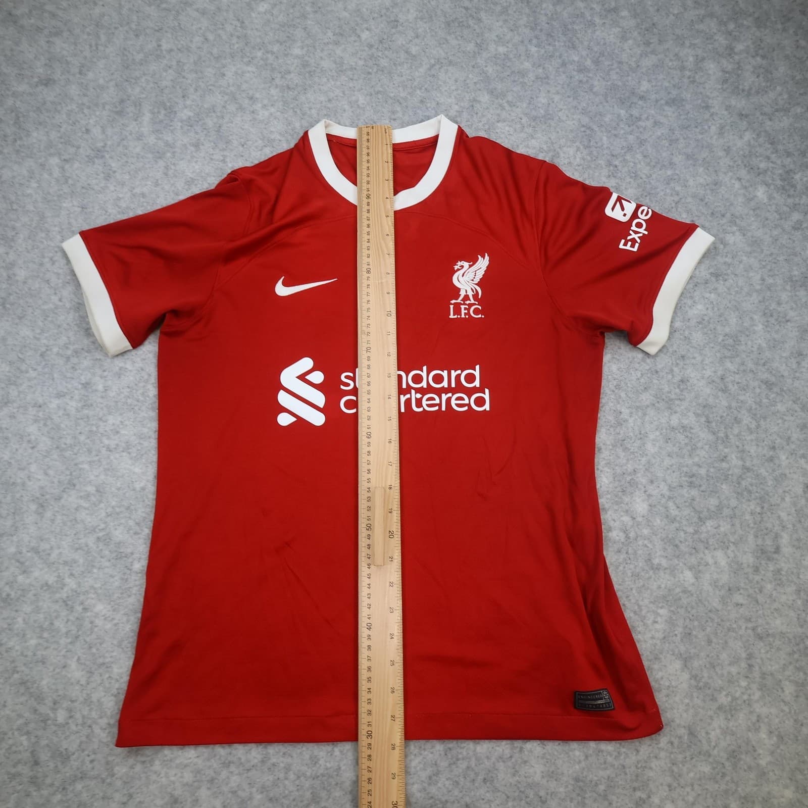 Liverpool Shirt Mens Medium Red Home 2023 2024 Football Nike Standard Chartered photo 13