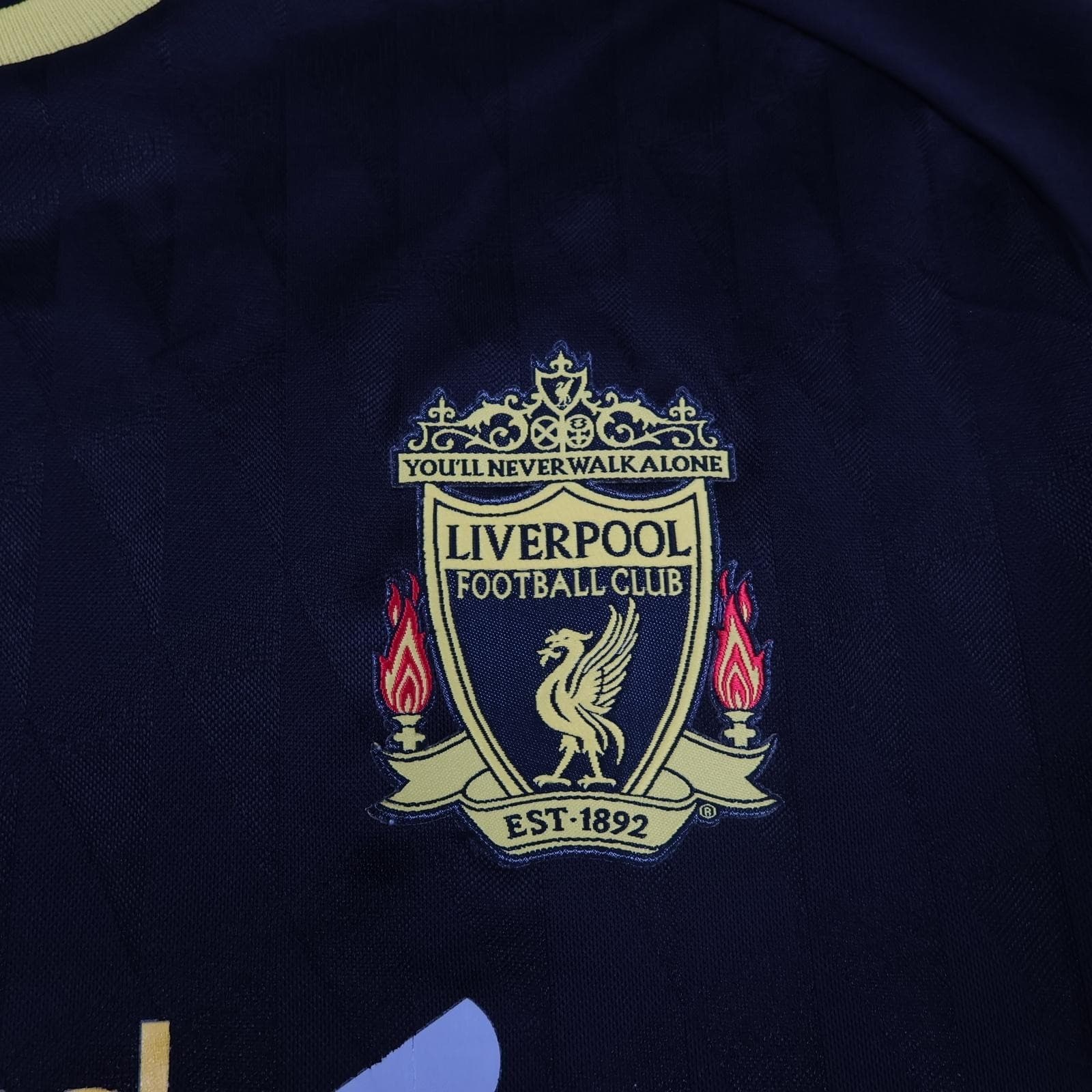 Liverpool Shirt Mens XL Black Away 2010 2011 Football Adidas Standard Chartered photo 4