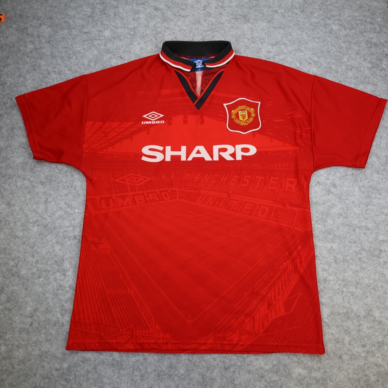 Vintage Manchester United Shirt Medium Red Home 1994 1996 Umbro Soccer Jersey photo 2