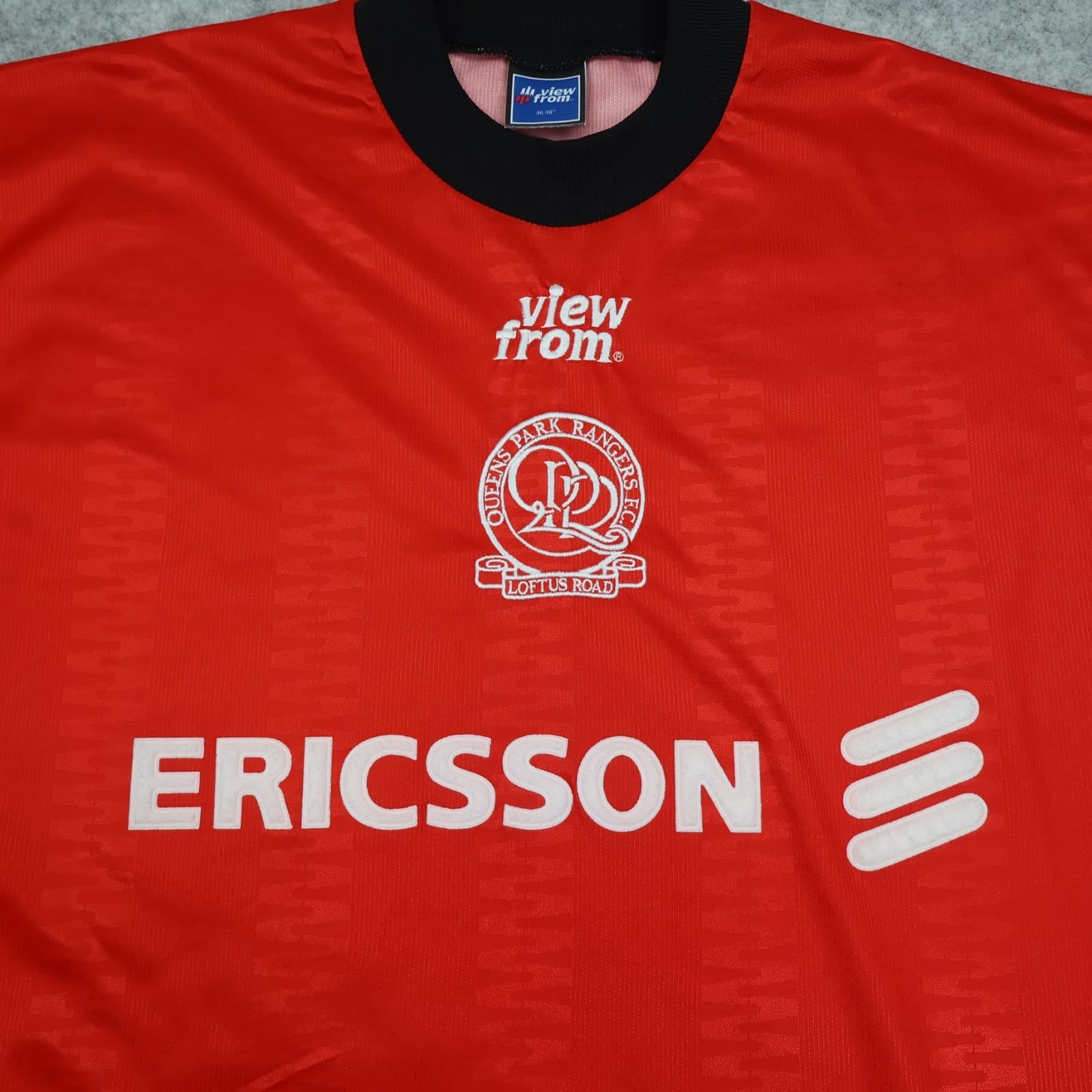 Vintage QPR Away Shirt Extra Large Red 1996 1997 Soccer Jersey Ericsson photo 3