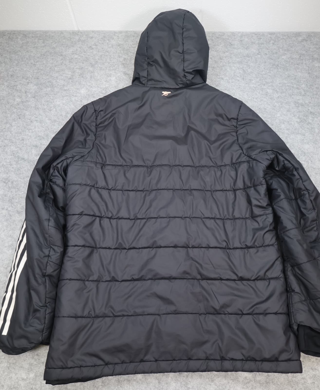 Arsenal Jacket Large Black Winter Adidas Padded Long Bench Coat 2020 2021 photo 2