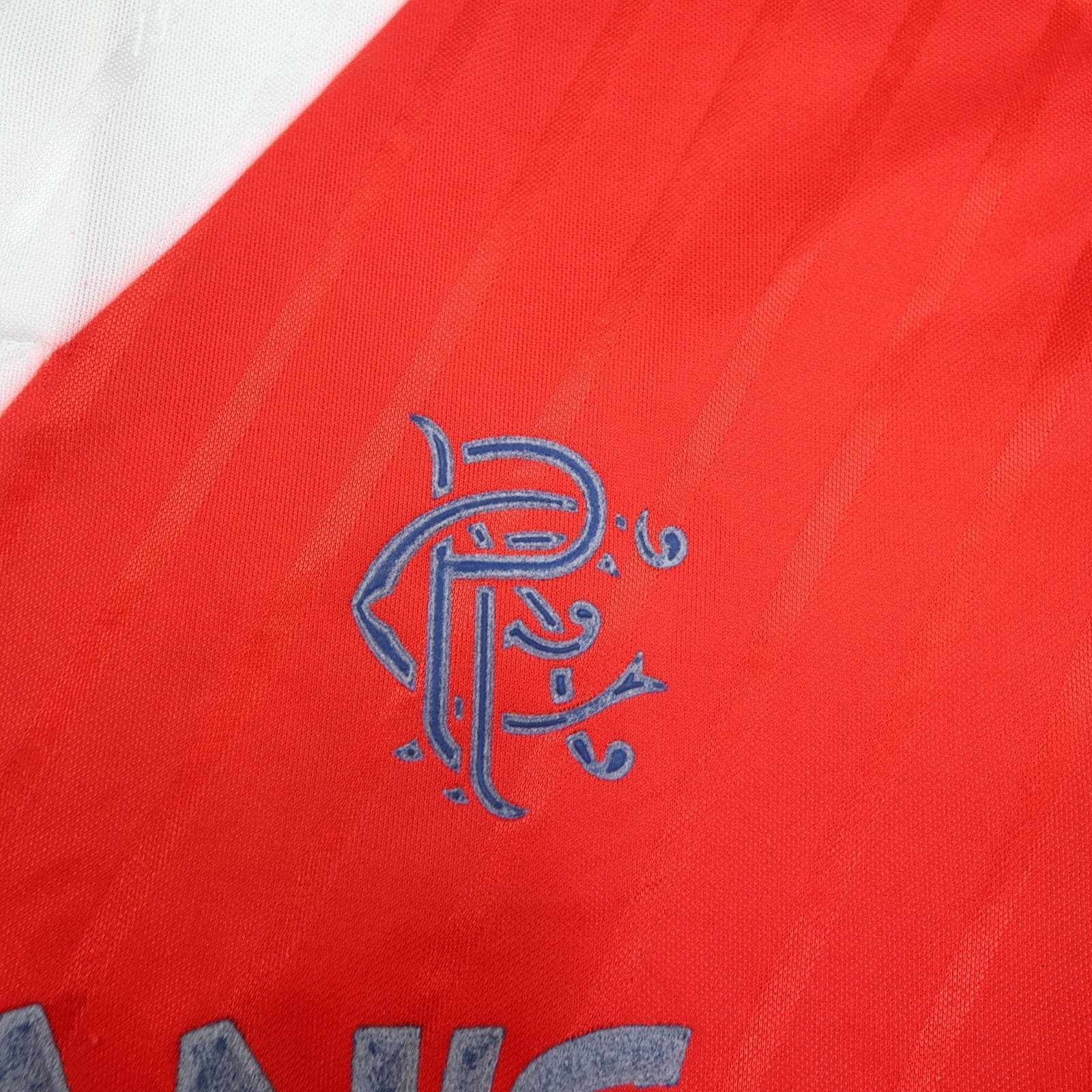Vintage Rangers Shirt Mens Small White Red Away 1987 1990 Umbro McEwan's Lager photo 4