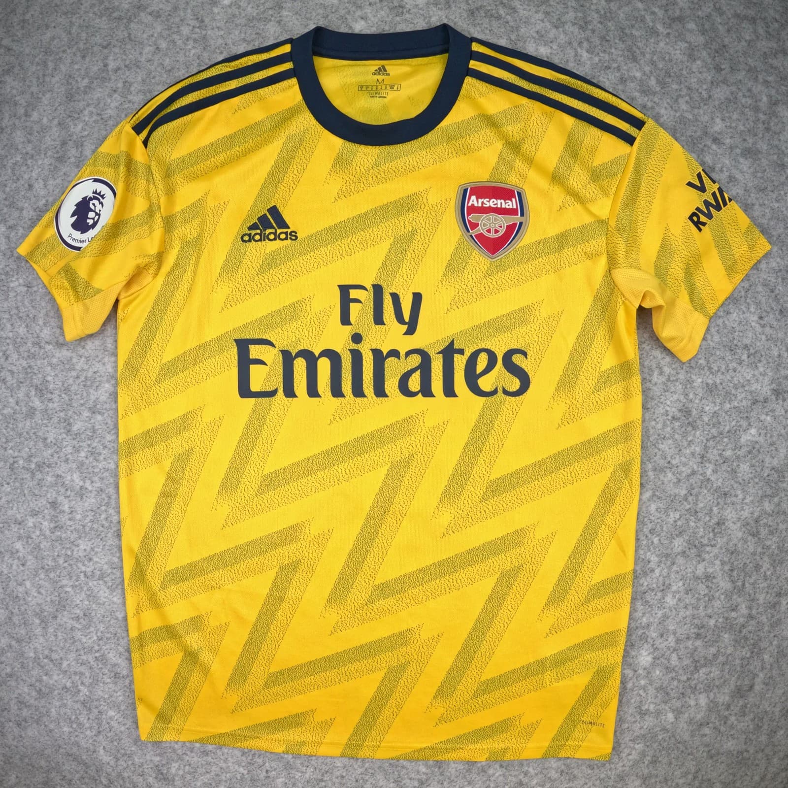 Arsenal Football Shirt Medium Yellow Away 2019 20 adidas Saka 77 Soccer Jersey photo 2