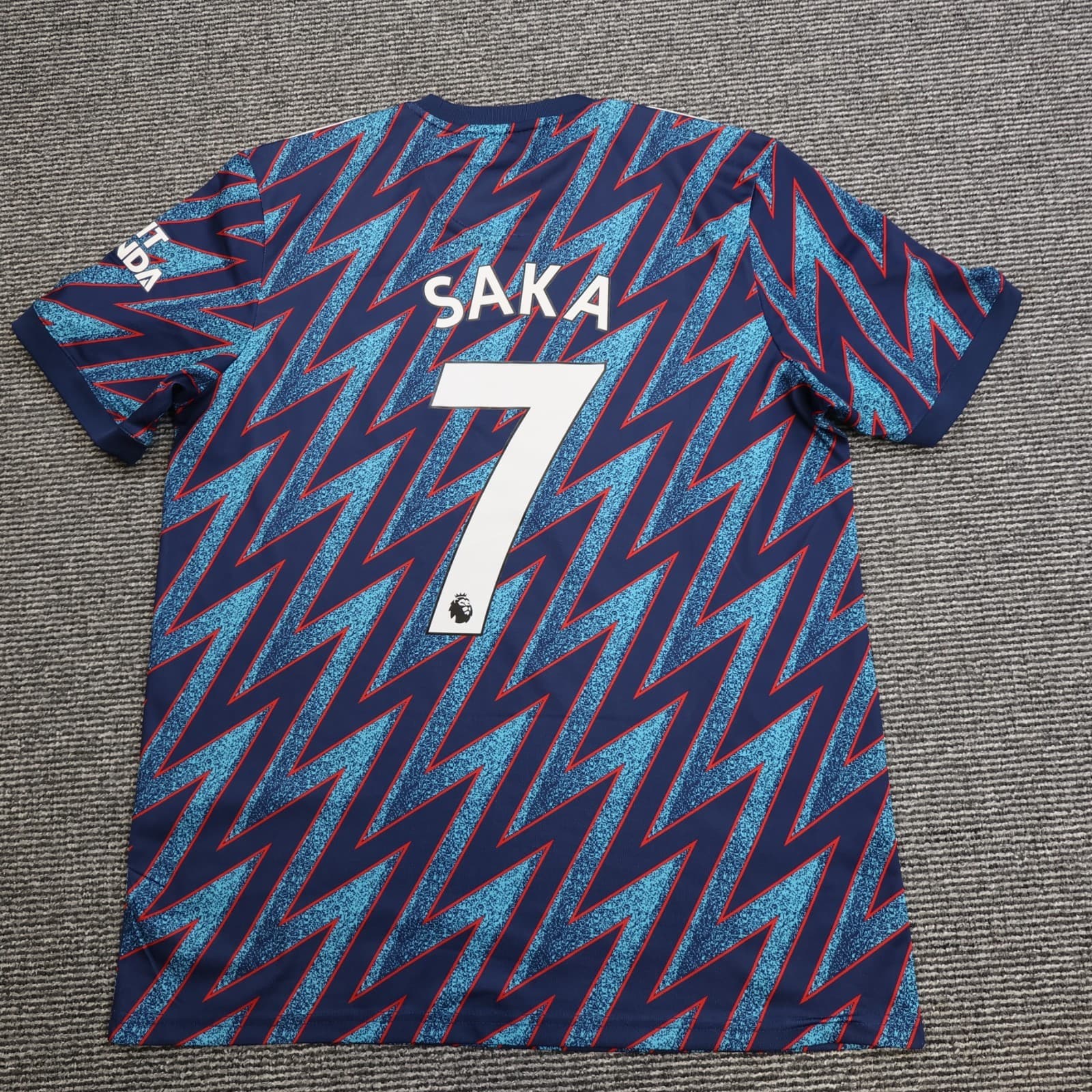 Arsenal Shirt Large Blue Third Kit 2021 2022 Adidas Football Jersey Saka Soccer