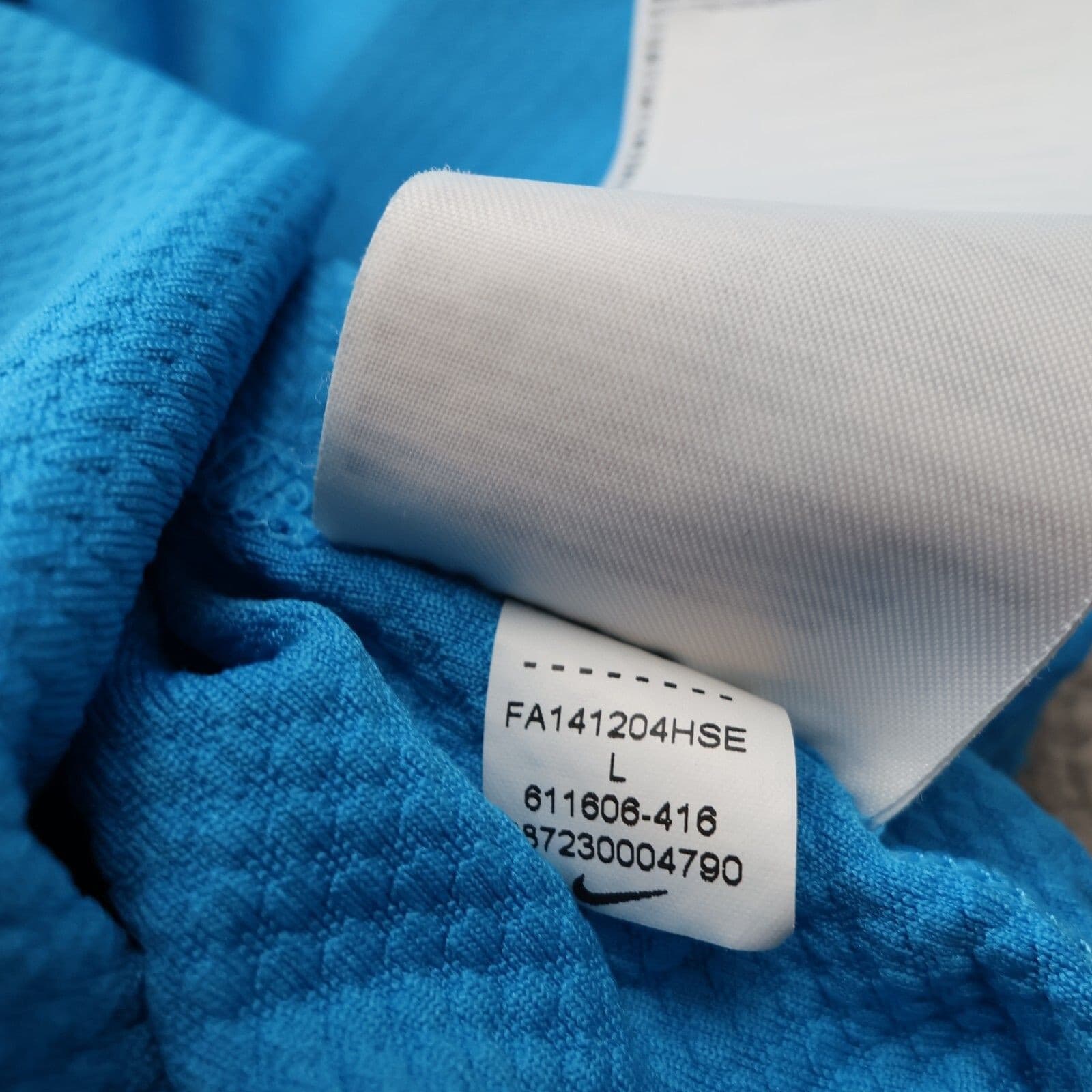Manchester City Jumper Large Blue Tracksuit Pullover 2014 2015 1/4 Zip Nike photo 14