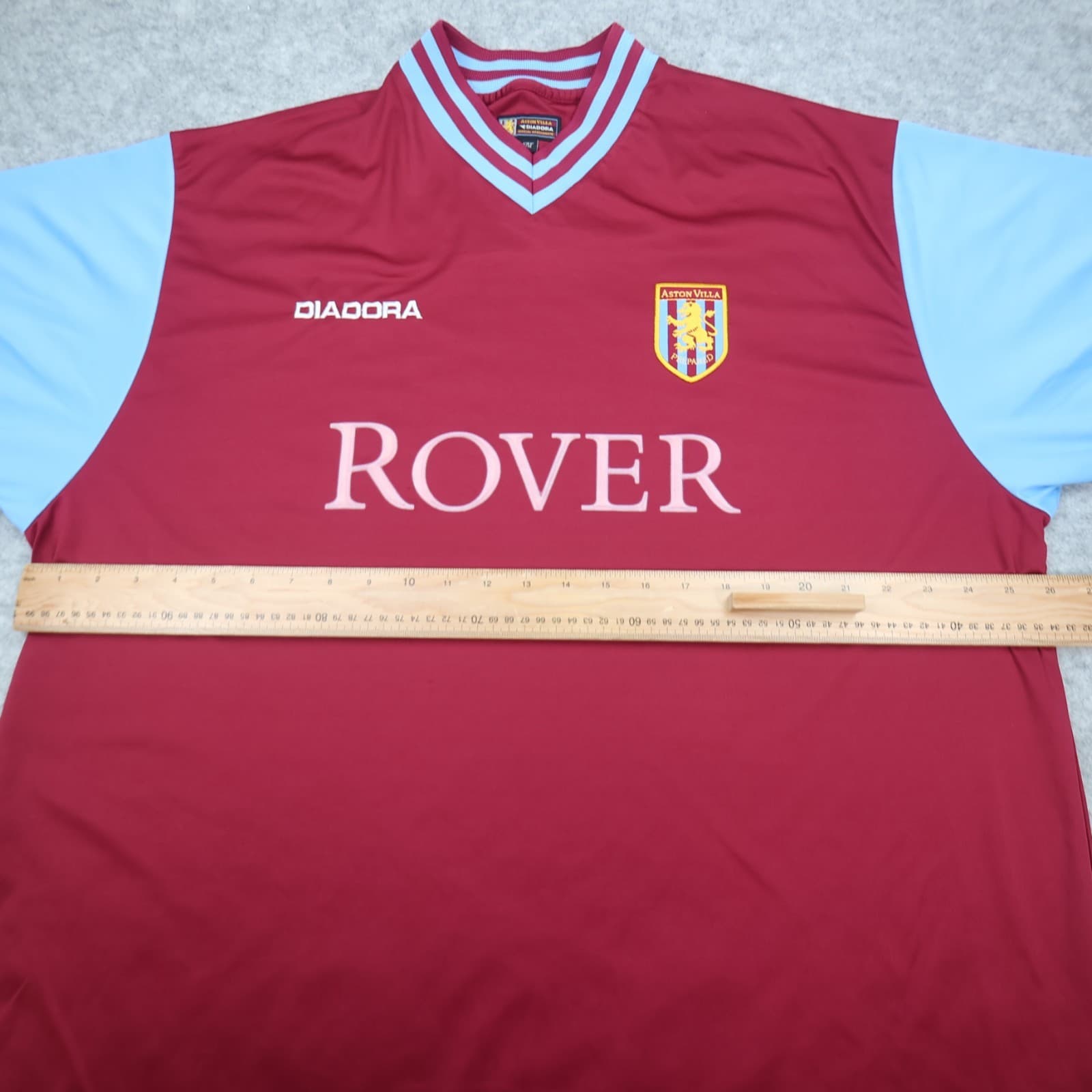 Vintage Aston Villa Shirt 3XL Burgundy Home Kit 2002 2003 Diadora Jersey 50" 52" photo 9