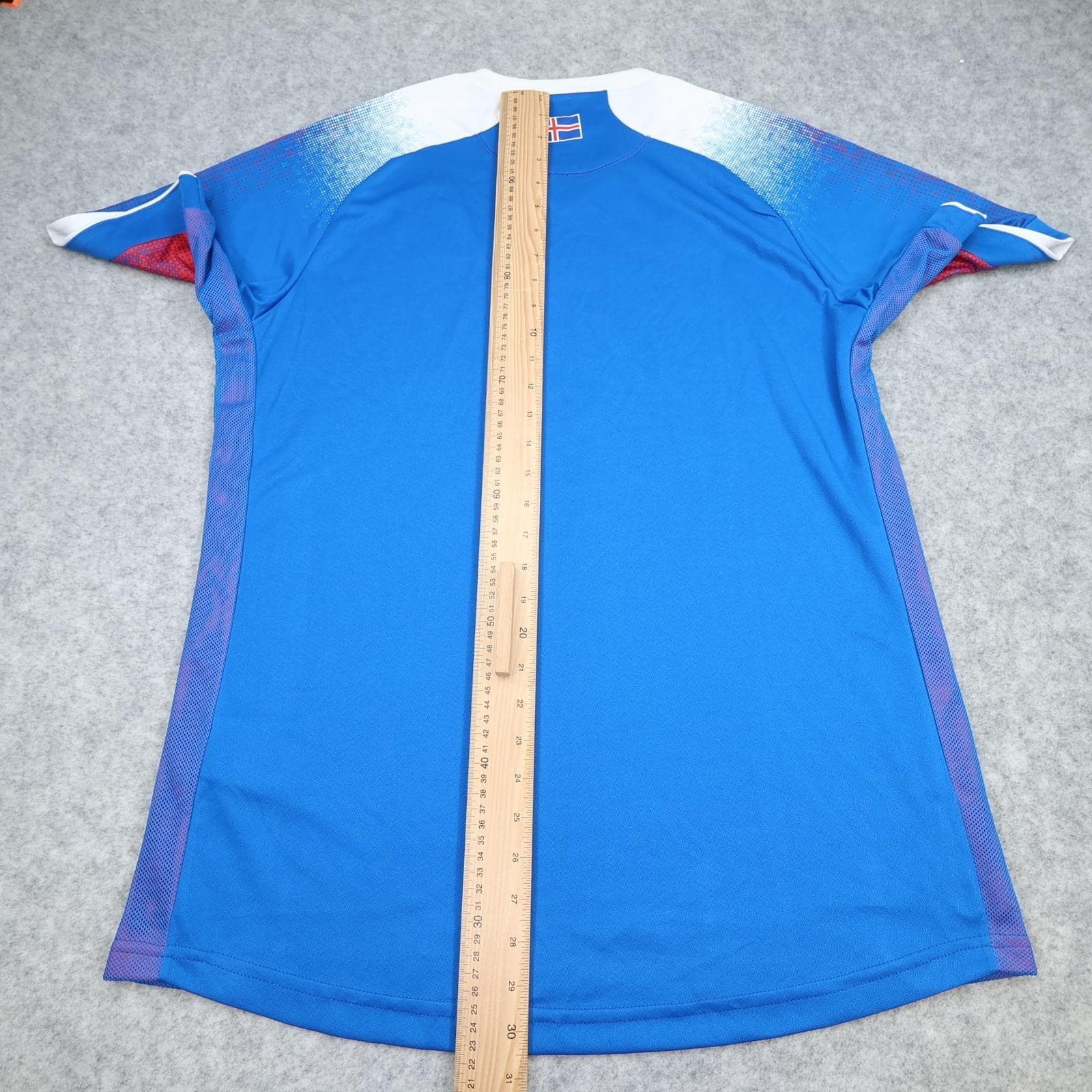 Iceland Home Shirt Mens XL Blue 2018 2019 Football Errea KSI Authentic Jersey photo 9
