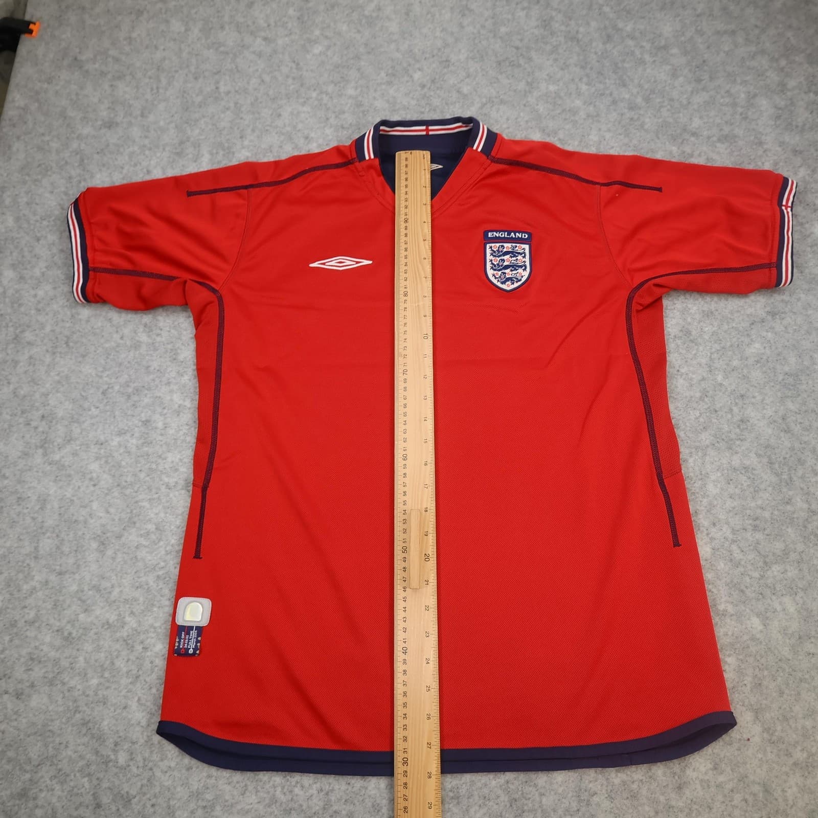 Vintage England Away Shirt Mens Medium Red 2004 Football Umbro Jersey Top photo 10