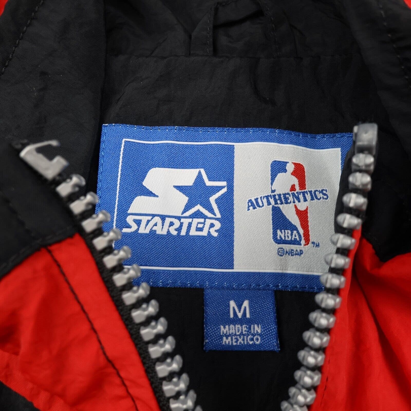 Vintage Chicago Bulls Jacket Medium Black Starter 90s Basketball Tracksuit Track photo 5