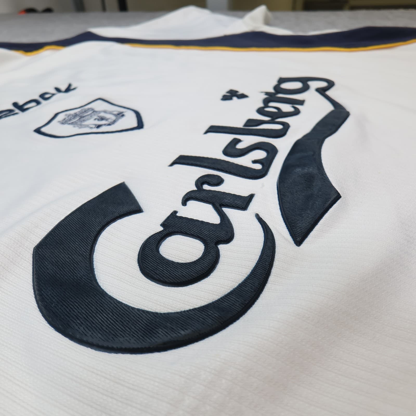 Vintage Liverpool Shirt Large White Away Kit 2001 2003 Reebok 40 42 Jersey photo 4