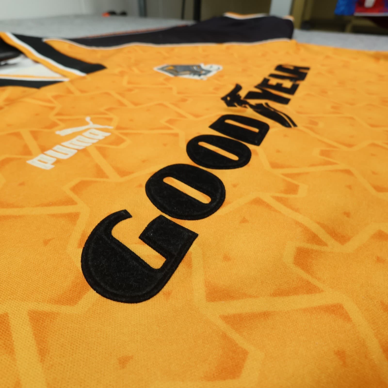 Vintage Wolves Football Shirt Large Orange Home Kit 1996 1998 Puma Jersey L photo 9