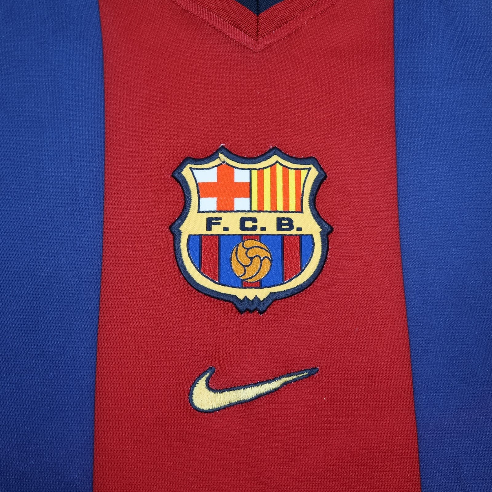 Vintage Barcelona Shirt Medium Red Home Kit 1998 2000 Nike Soccer Jersey photo 5