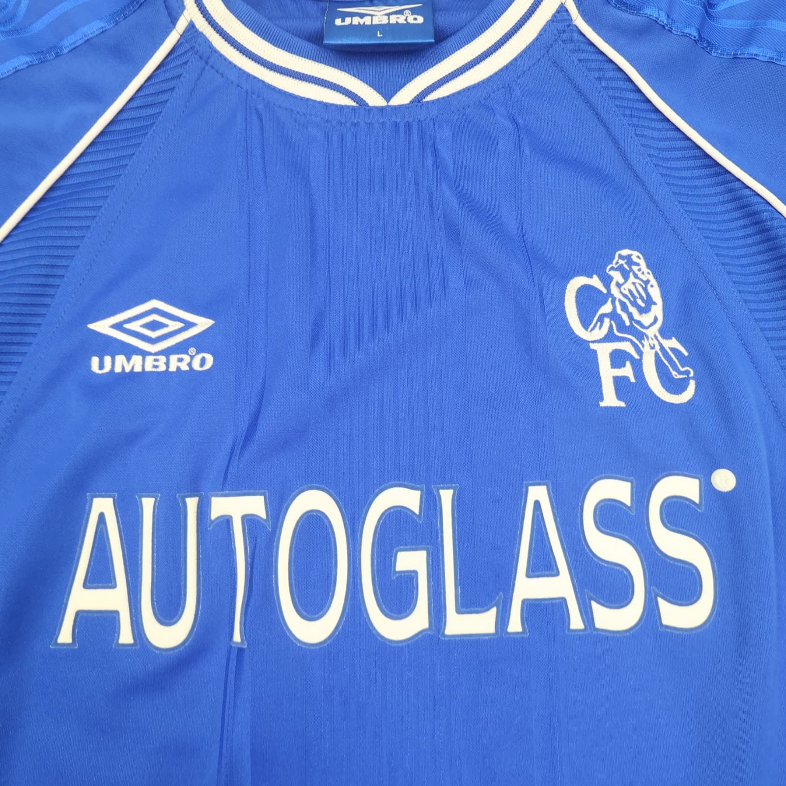 Vintage Chelsea Shirt Large Blue Home Kit 1998 2001 Umbro Soccer Jersey photo 3