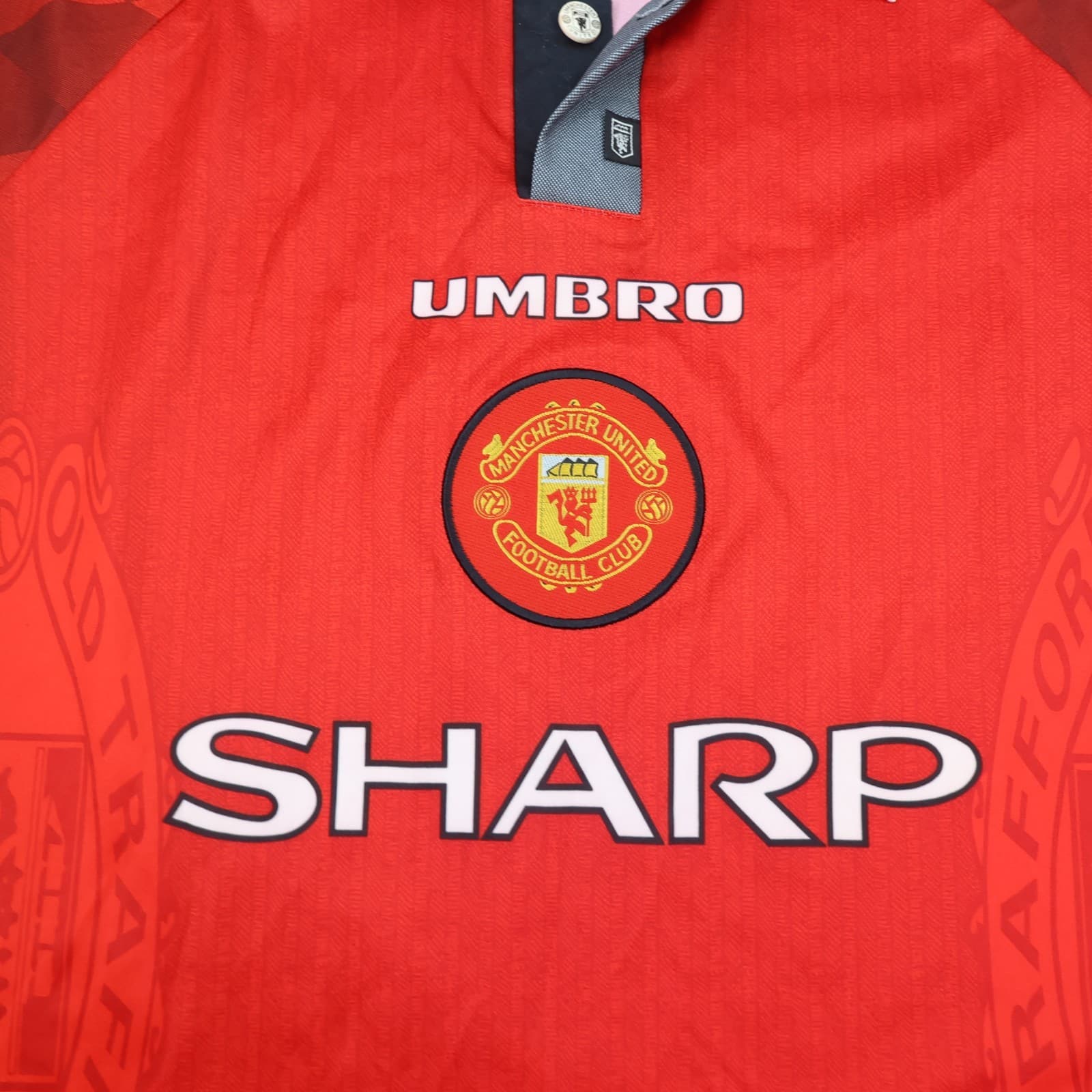 Vintage Manchester United Shirt Extra Large Red Home 1996 1998 Umbro Jersey photo 5