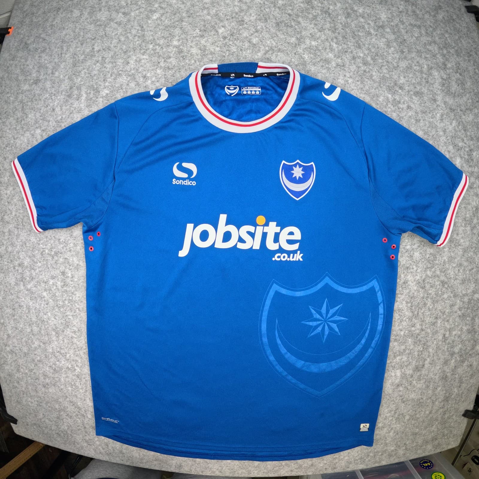 Portsmouth Football Shirt 2XL Blue Home Sondico 2017 2018 Soccer Jersey