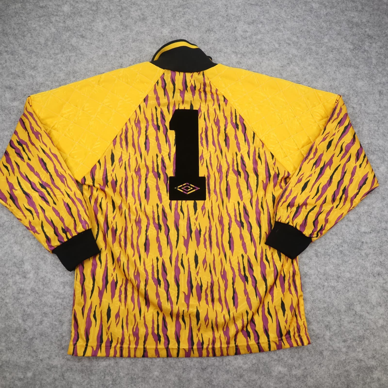 Vintage Tottenham Hotspur Shirt Small Yellow GoalKeeper Kit 1991 1993 Umbro 90s photo 2