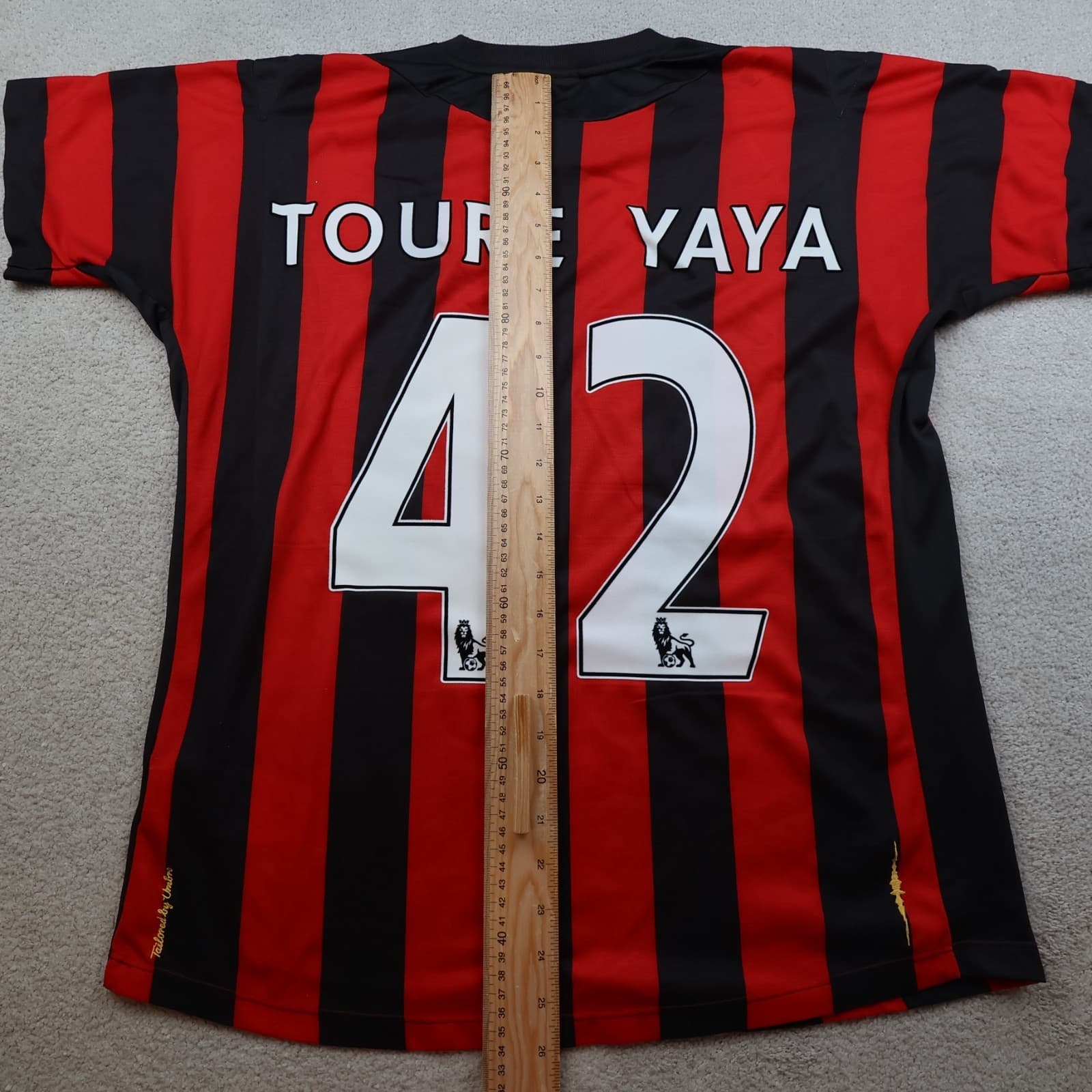 Manchester City Shirt Large Red Away Kit 2011 2012 Yaya Toure Jersey 42" Jersey photo 12