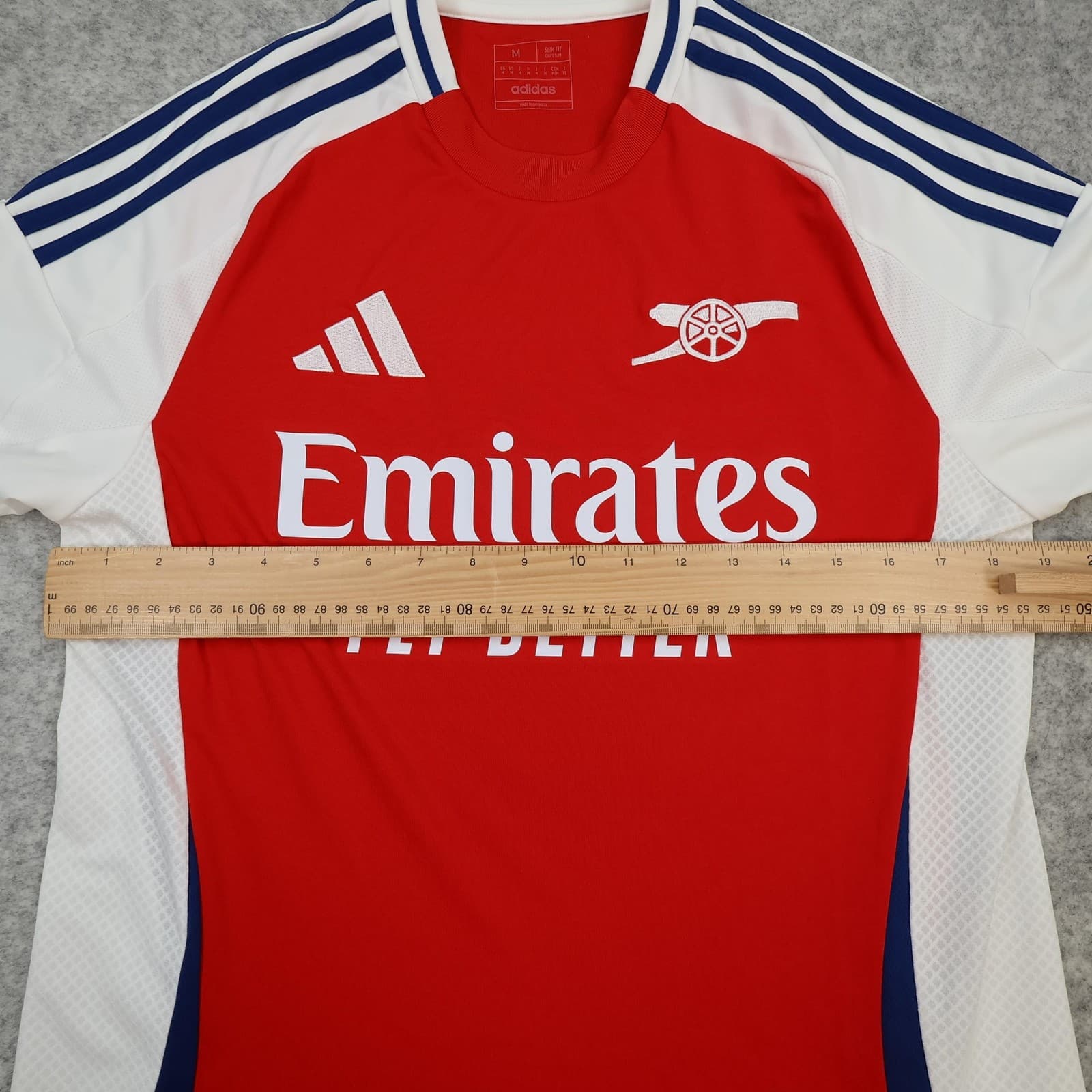 Arsenal Shirt Mens Medium Red Home 2024 2025 Adidas Emirates Soccer Jersey photo 10