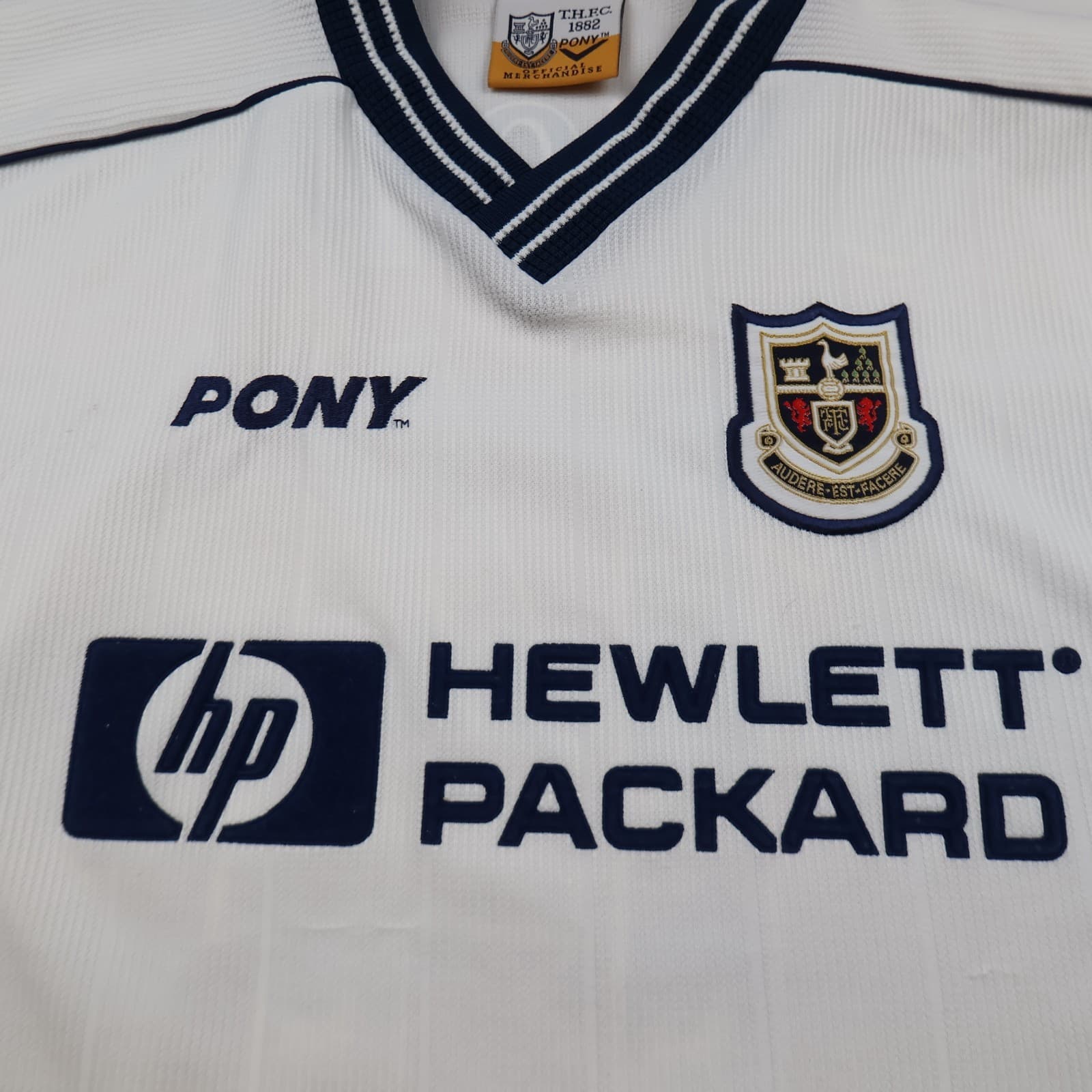 Vintage Tottenham Hotspur Shirt Extra Large White Home 1997 1999 Jersey Ginola photo 3