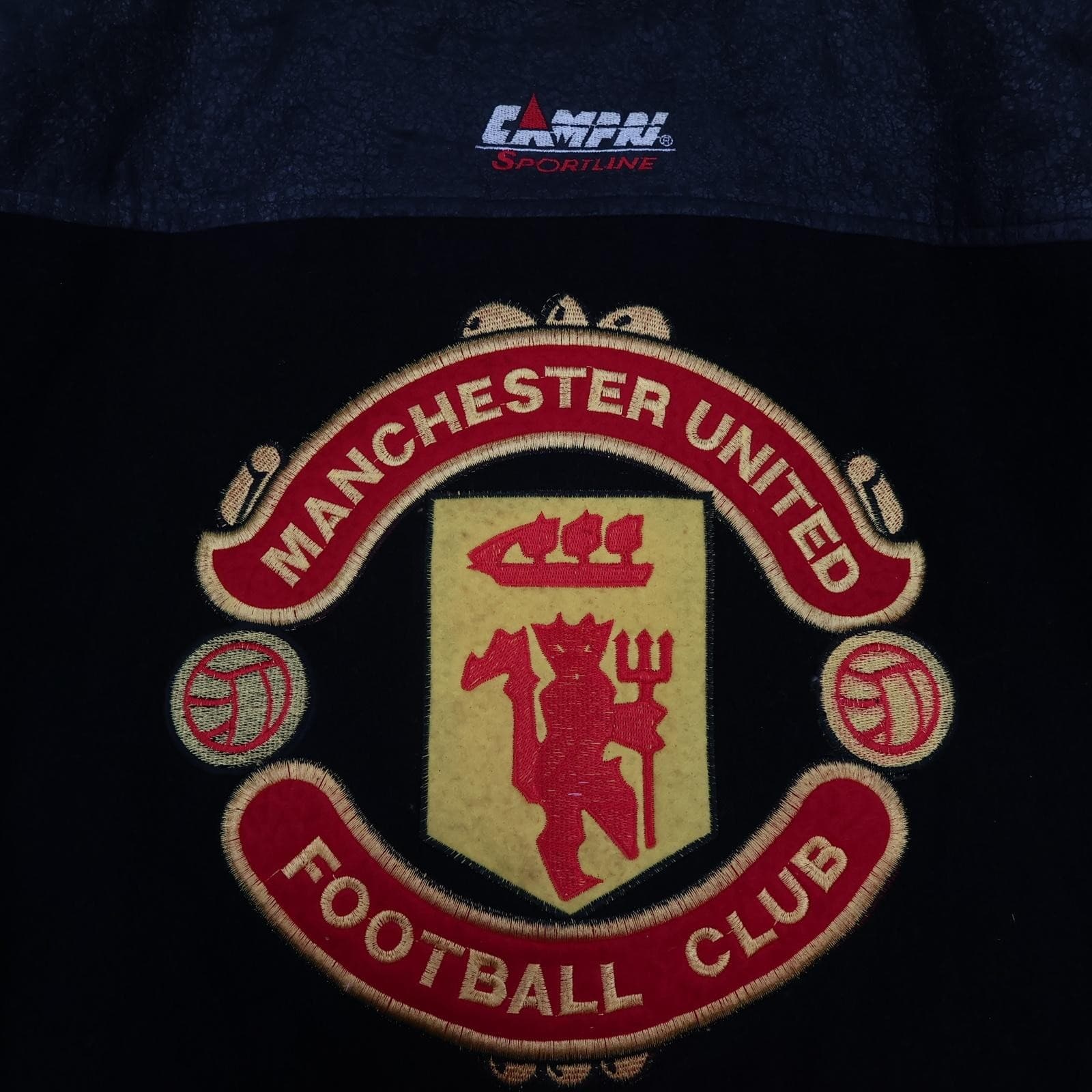 Vintage Manchester United Jacket Mens Medium Black 1990 1992 Campri Sportline photo 12