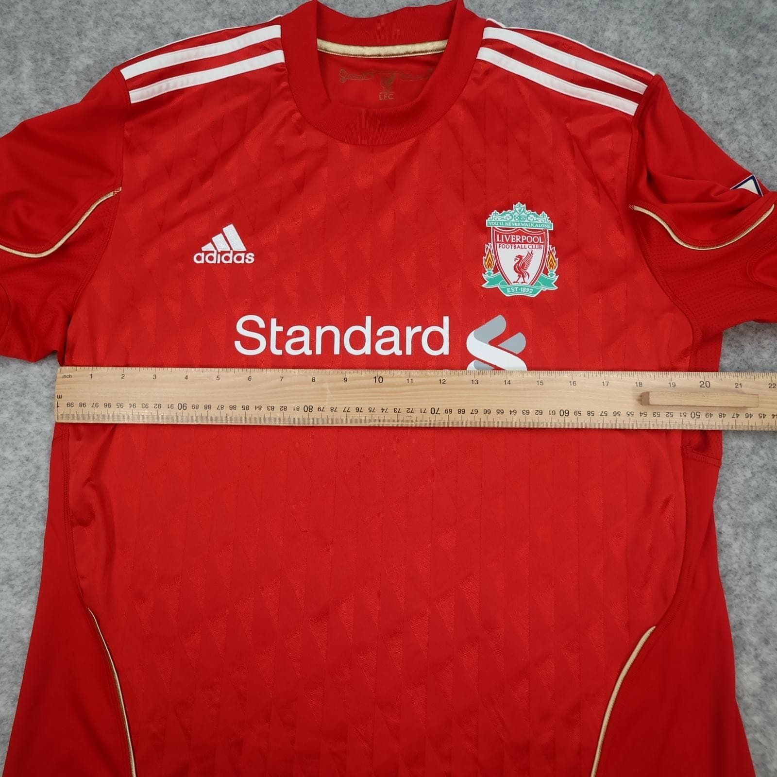 Liverpool Shirt Mens Large Red Home 2010 2012 EPL Football Adidas Torres 9 photo 13