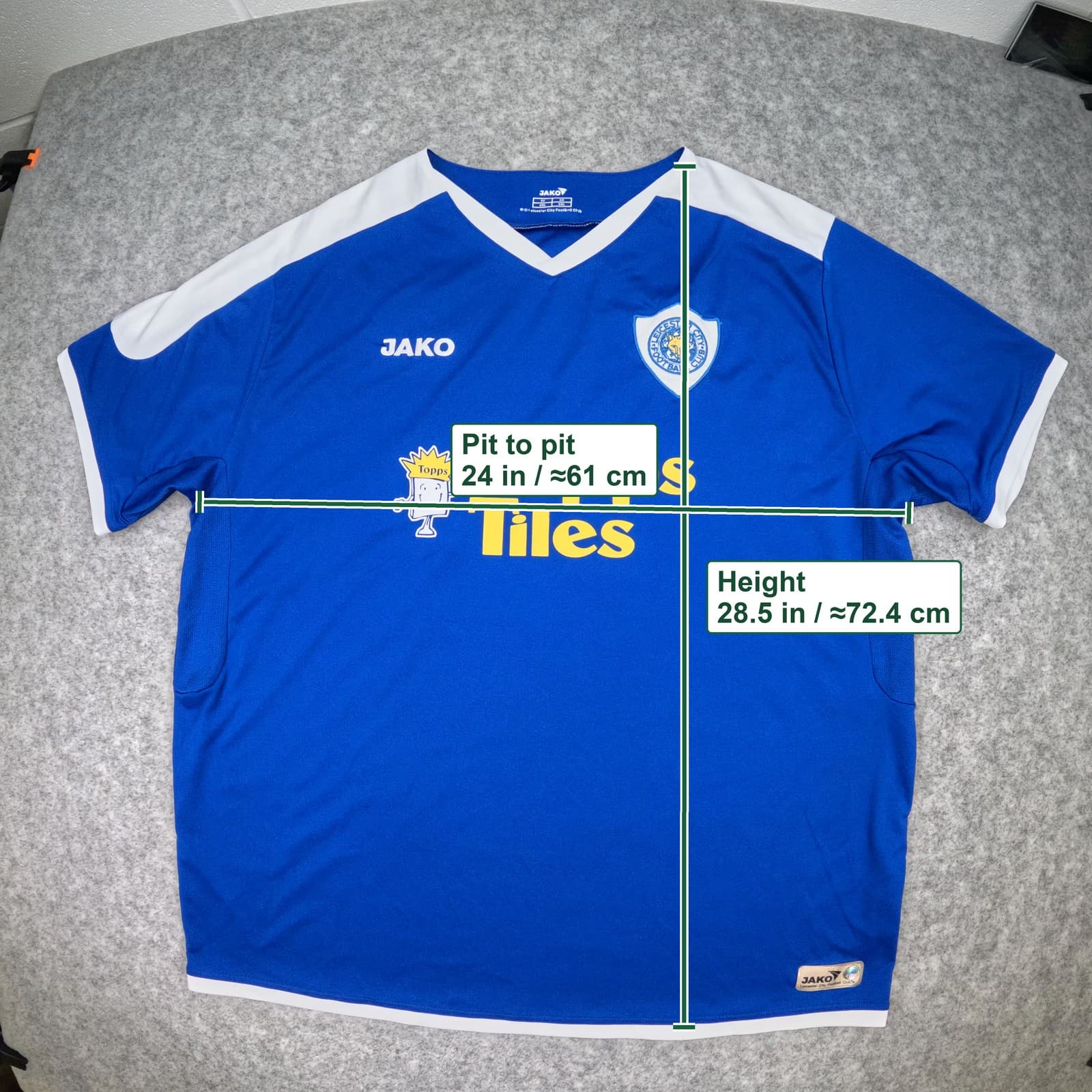 Leicester City Football Shirt 2007 2009 2XL Blue Home JAKO Soccer Jersey photo 4