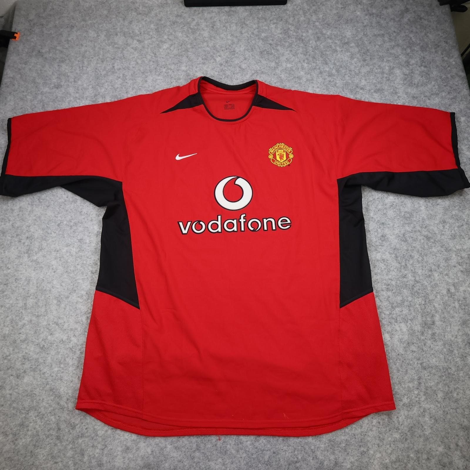 Vintage Manchester United Shirt Mens XL Red Home 2002 Nike Vodafone Beckham 7 photo 2