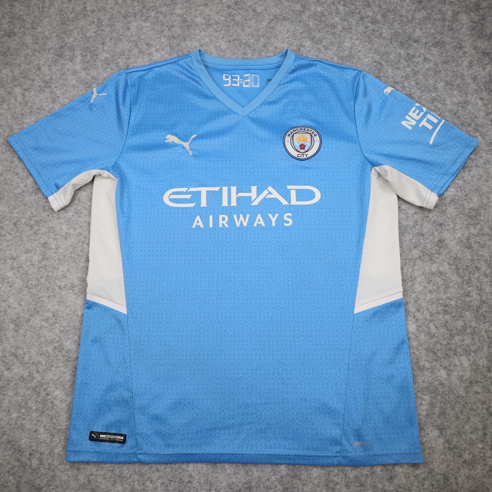 Manchester City Shirt Mens Large Blue Home 2021 2022 Puma Etihad Airways