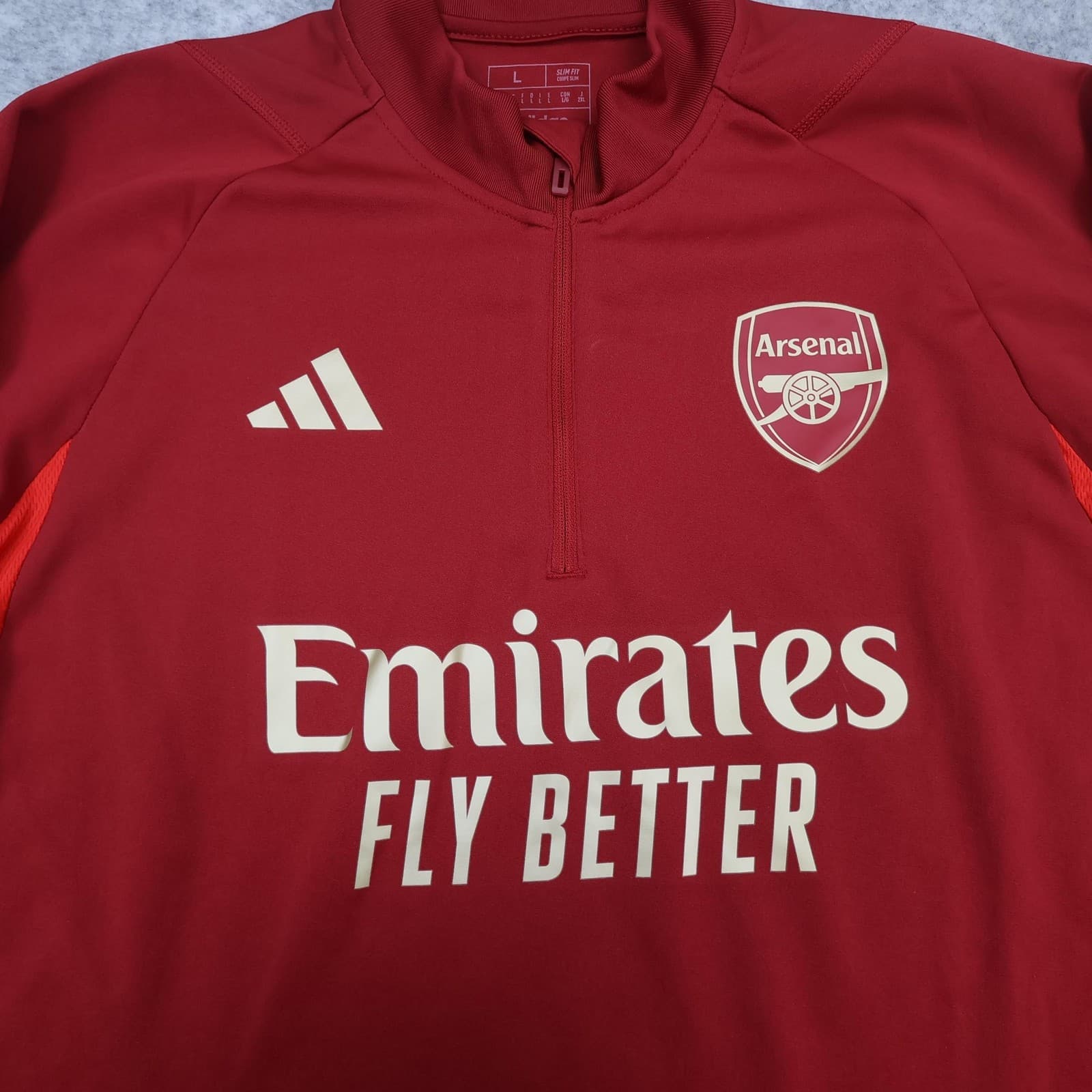 Arsenal Training Top Mens Large Red Football Adidas Pullover 2023 2024 Kit photo 3