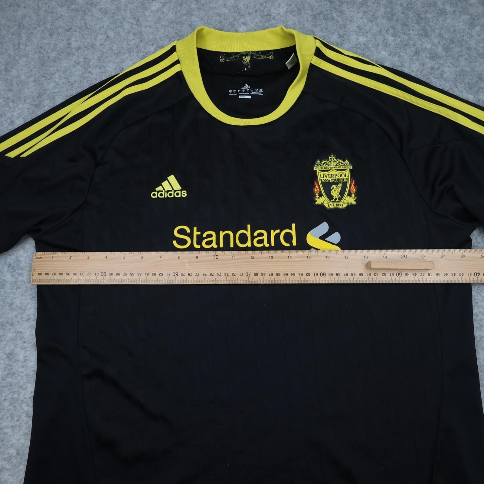 Liverpool Shirt Mens XL Black Away 2010 2011 Football Adidas Standard Chartered photo 16