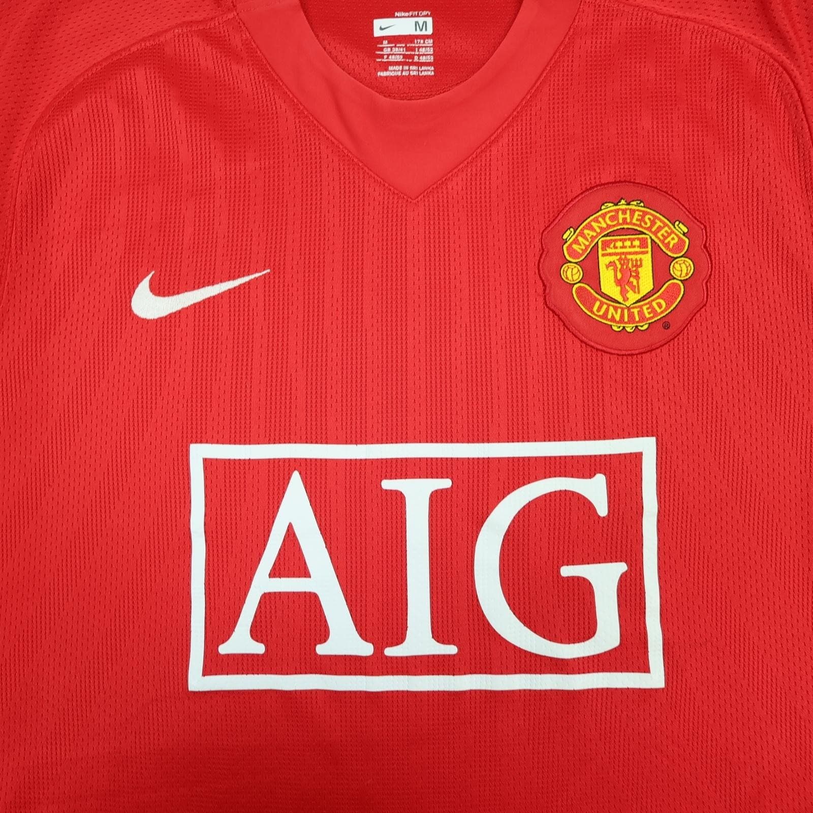 Manchester United Shirt Mens Medium Red Home 2007 2009 Nike AIG The Red Devils photo 3