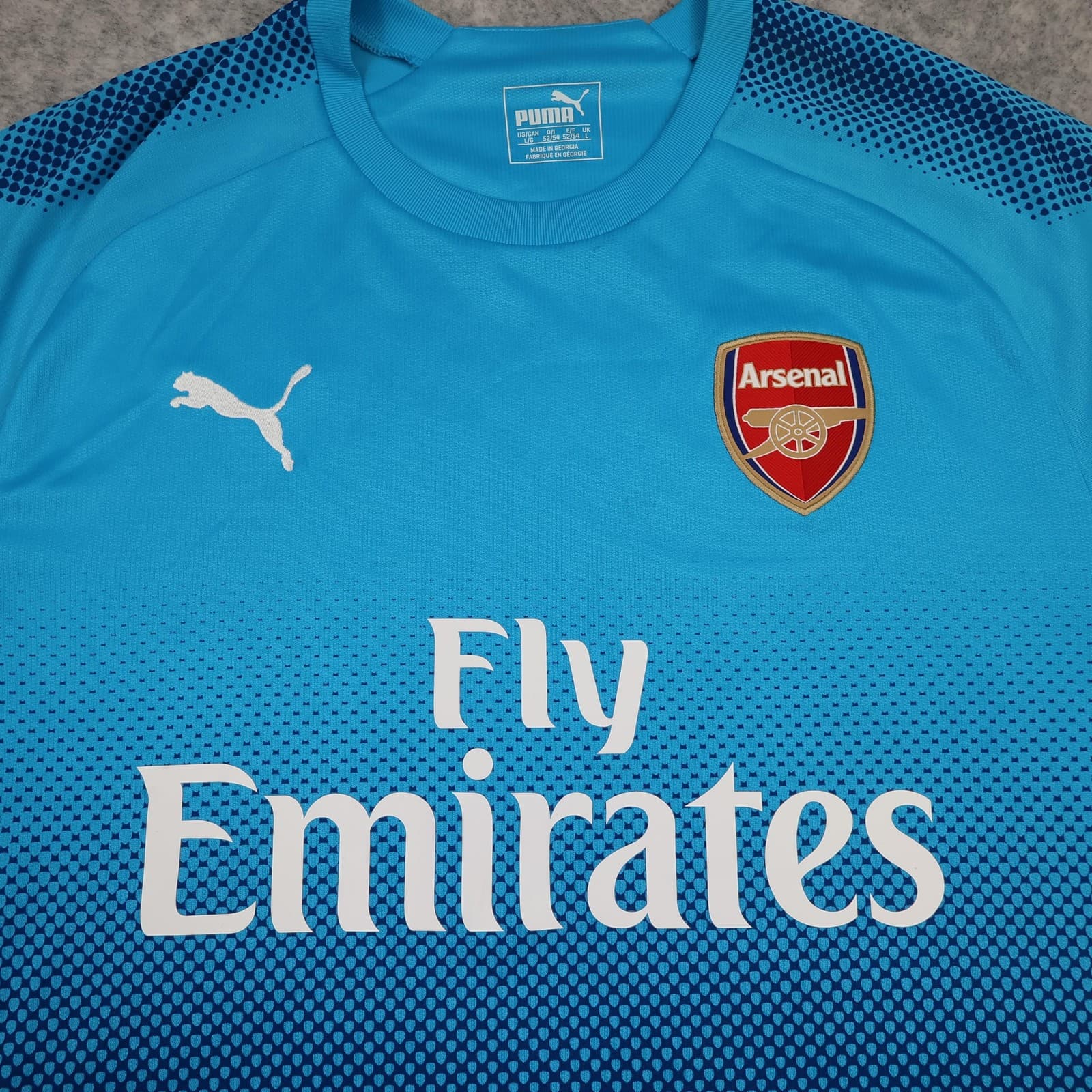 Arsenal Shirt Mens Large Blue Away 2017 2018 Football Puma Fly Emirates photo 3