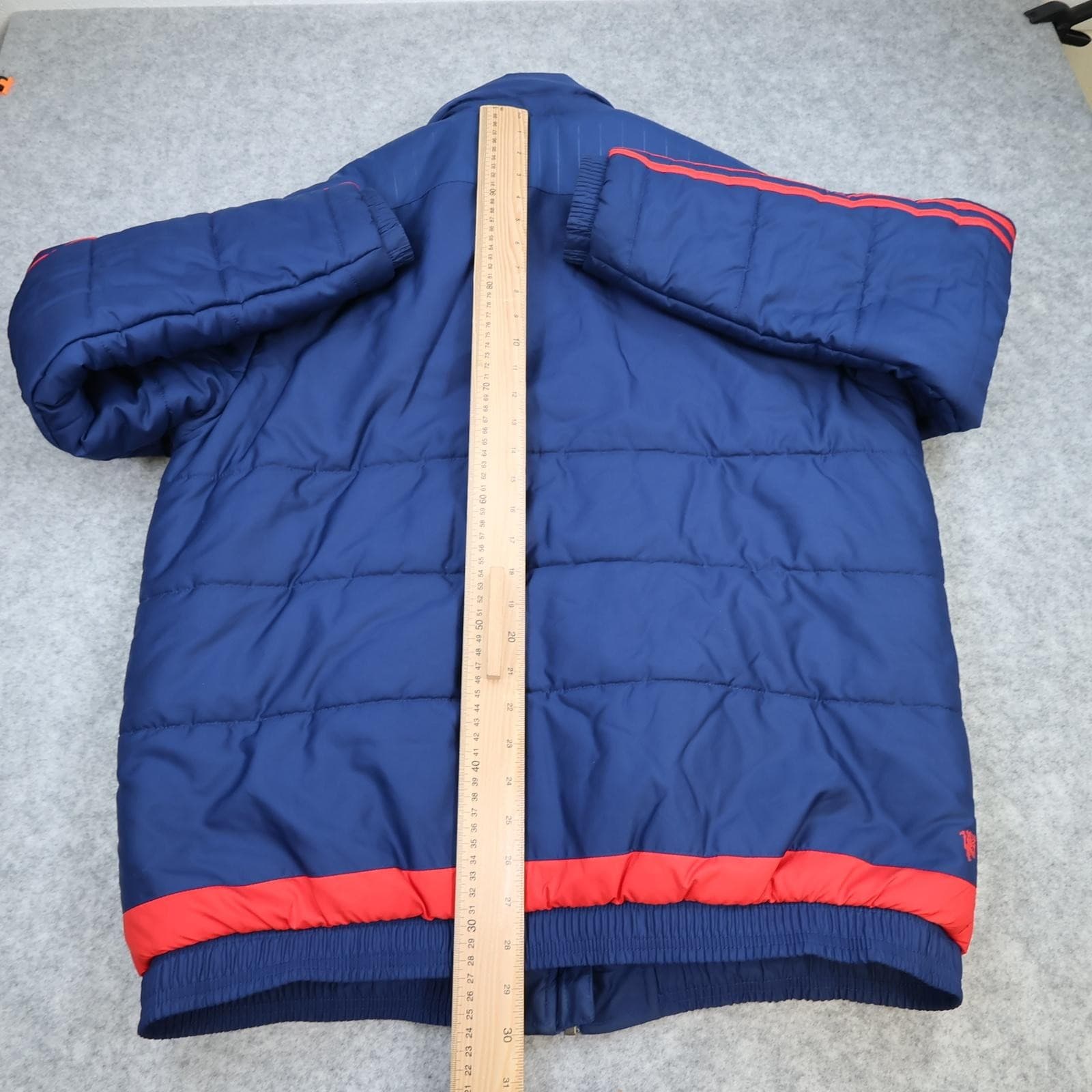 Manchester United Jacket Mens Large Navy Blue EPL 2015 2016 Adidas AON Padded photo 9