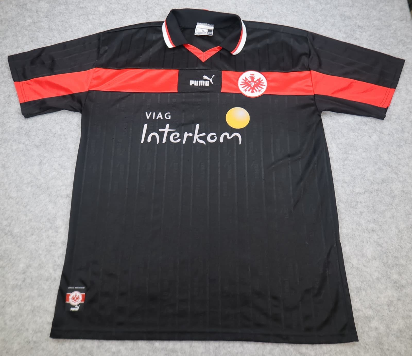 Eintracht Frankfurt Shirt 2XL Black Third Kit Puma Soccer Jersey 1999 2000 Y2K