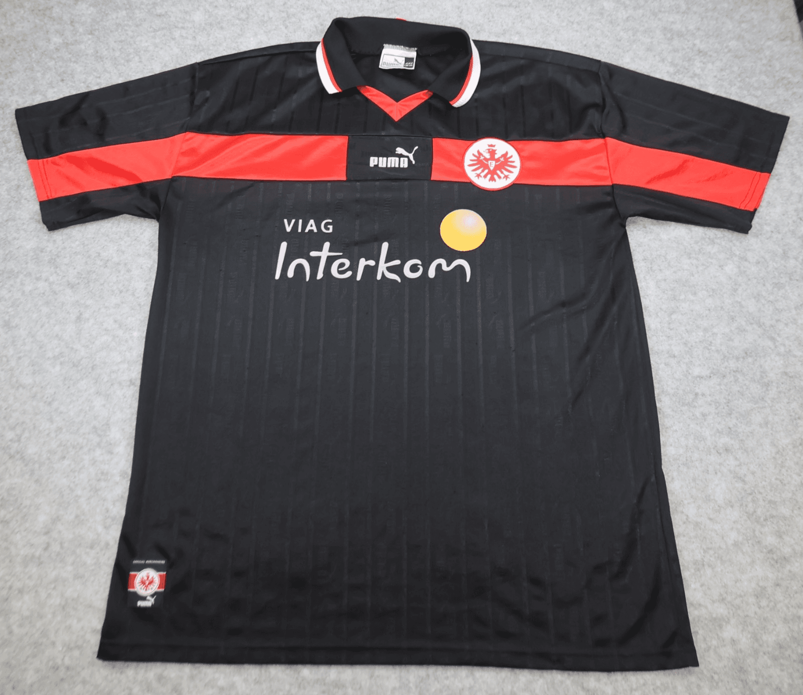 Eintracht Frankfurt Shirt 2XL Black Third Kit Puma Soccer Jersey 1999 2000 Y2K