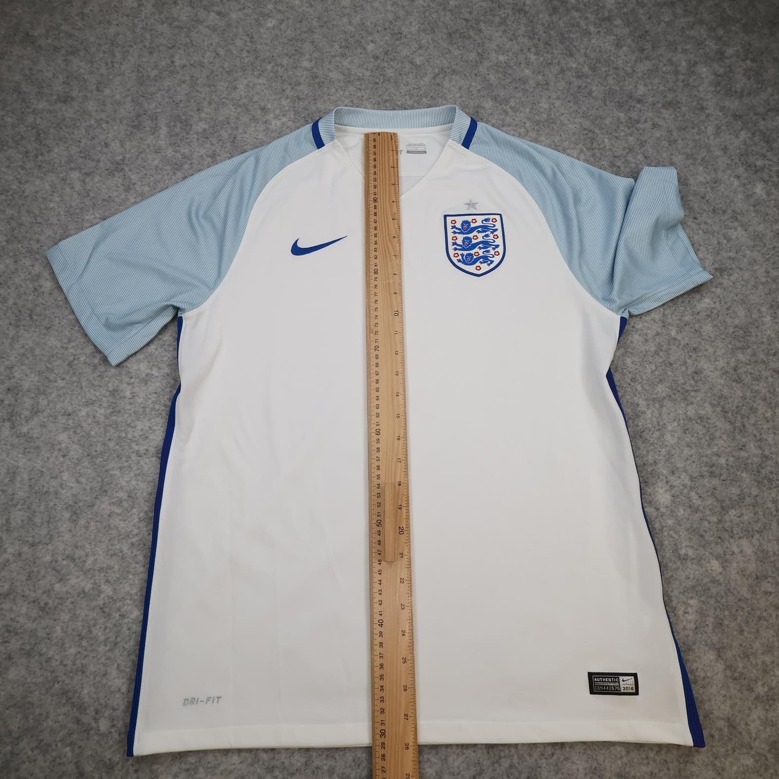 England Home Shirt Mens Large White 2016 2017 Football Nike Dri Fit Jersey Top photo 11
