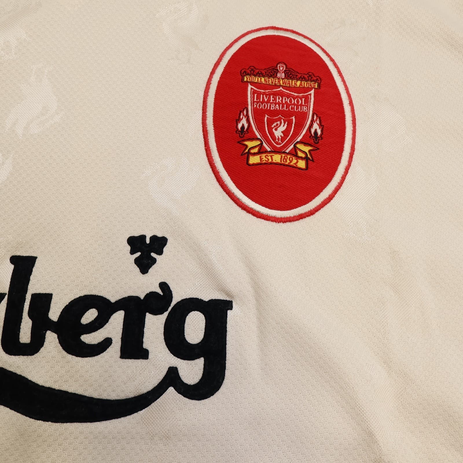 Vintage Liverpool Shirt Medium Beige Away Kit 1996 1997 Reebok Jersey 38/40 90s photo 5