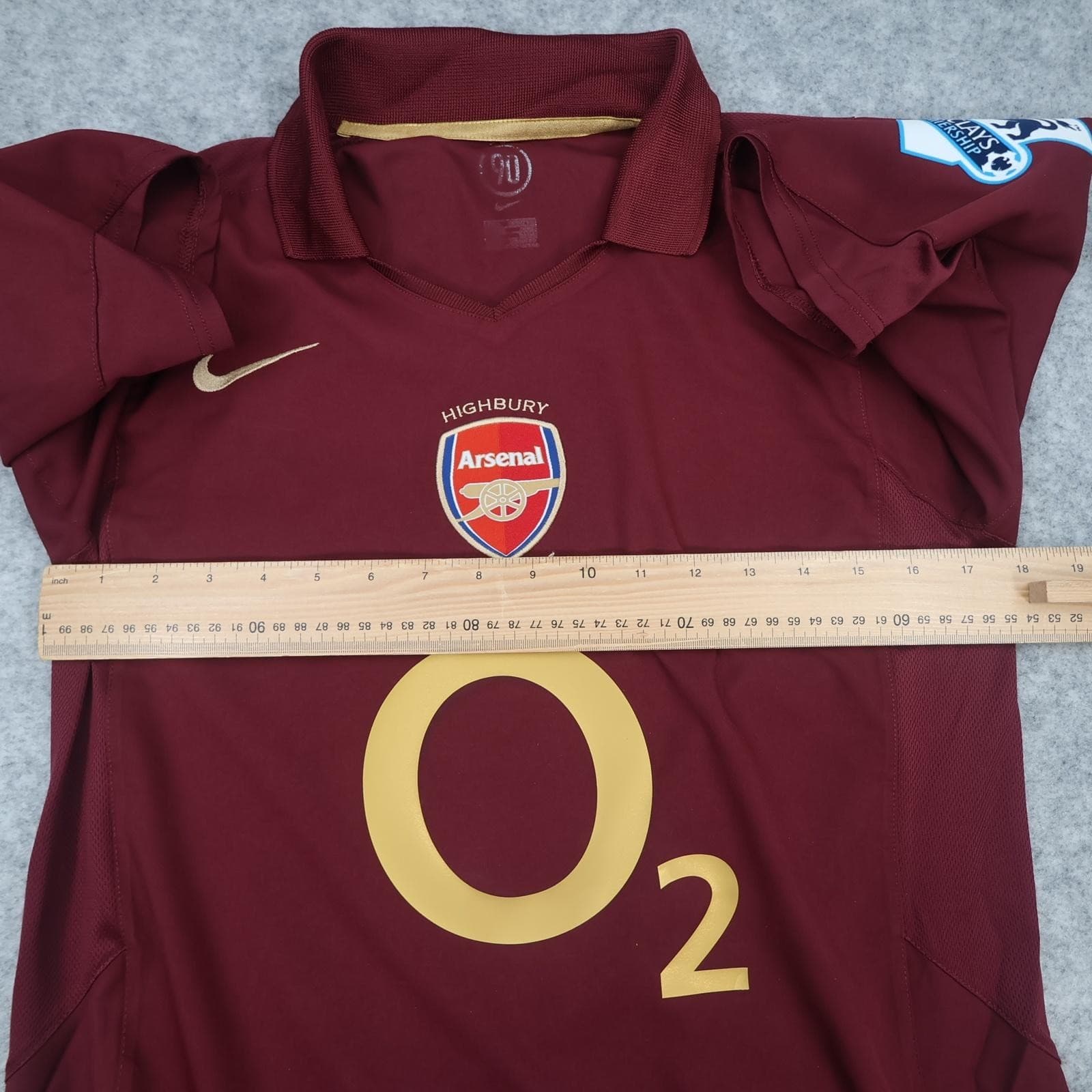 Vintage Arsenal Shirt Mens Medium Red Home 2005 2006 Highbury Nike O2 Pires 7 photo 15