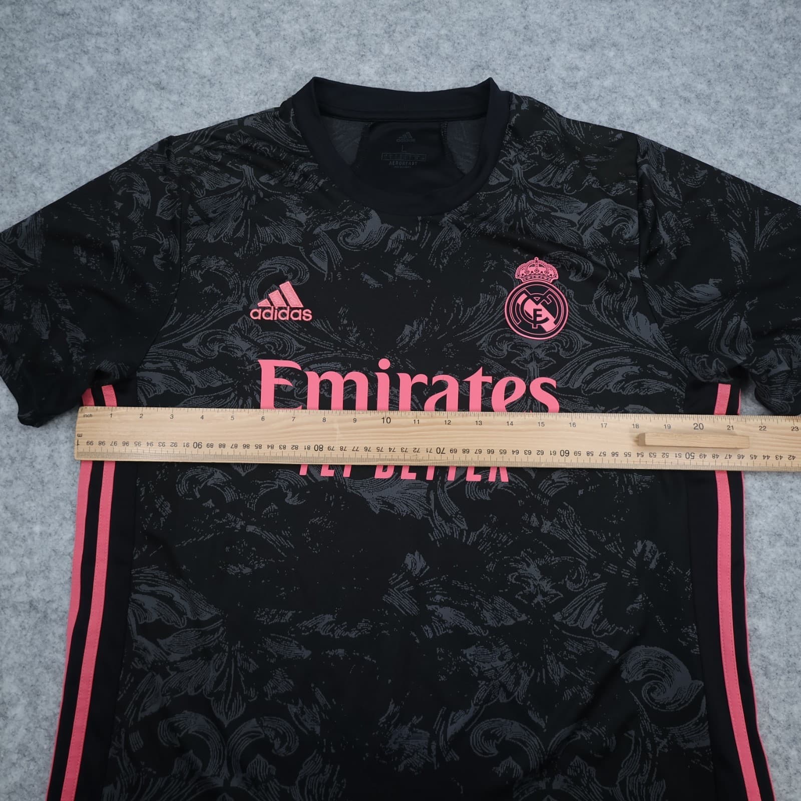 Real Madrid Shirt Large Black Third Kit 2020 2021 Adidas Football Jersey photo 12