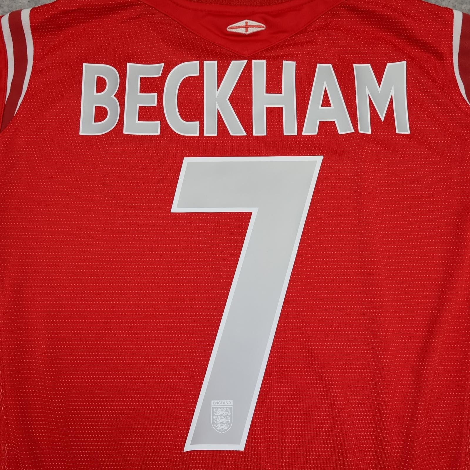 Vintage England Away Shirt Mens Large Red 2004 2006 Football Umbro Beckham Lions photo 3