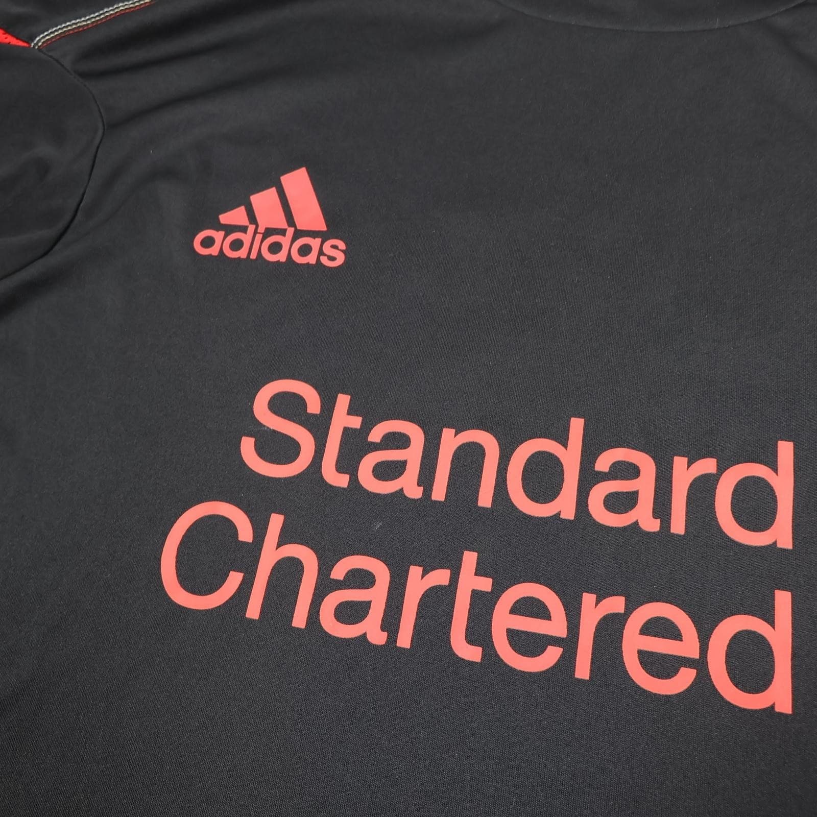Liverpool Training Top Mens Large Black Adidas Standard Chartered 2010 2011 photo 4
