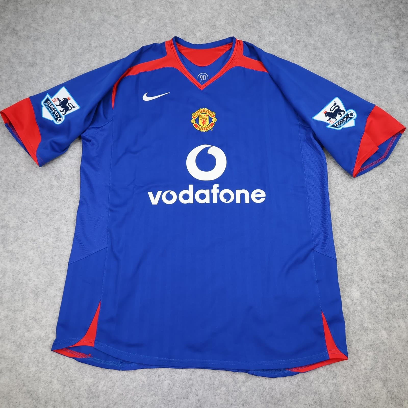 Manchester United Shirt Mens Large Blue Away Kit 2004 2006 Nike Van Nistelrooy photo 2