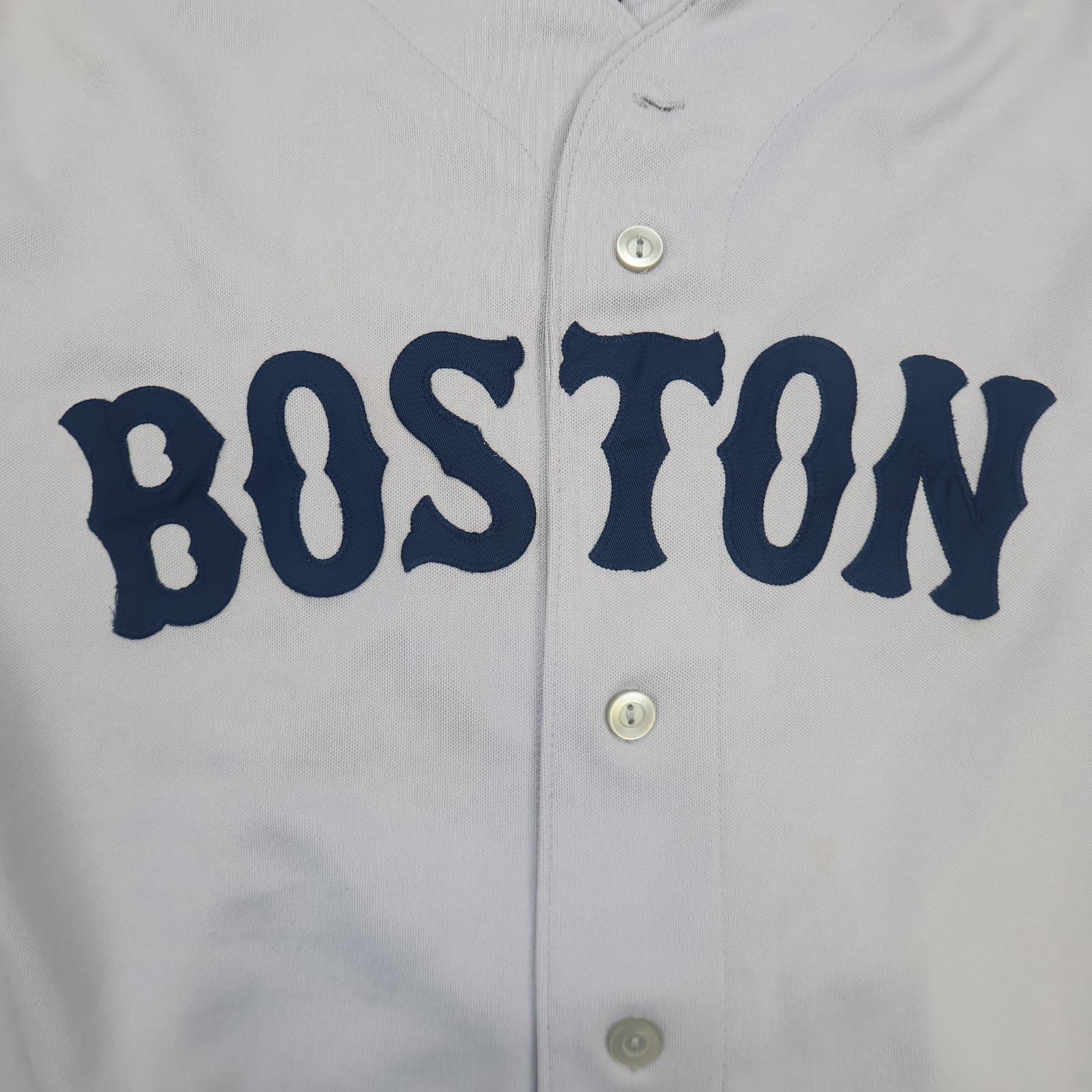 Vintage Boston Red Sox Jersey Large Grey Men's MLB Majestic Rocco Baldelli 2000 photo 4
