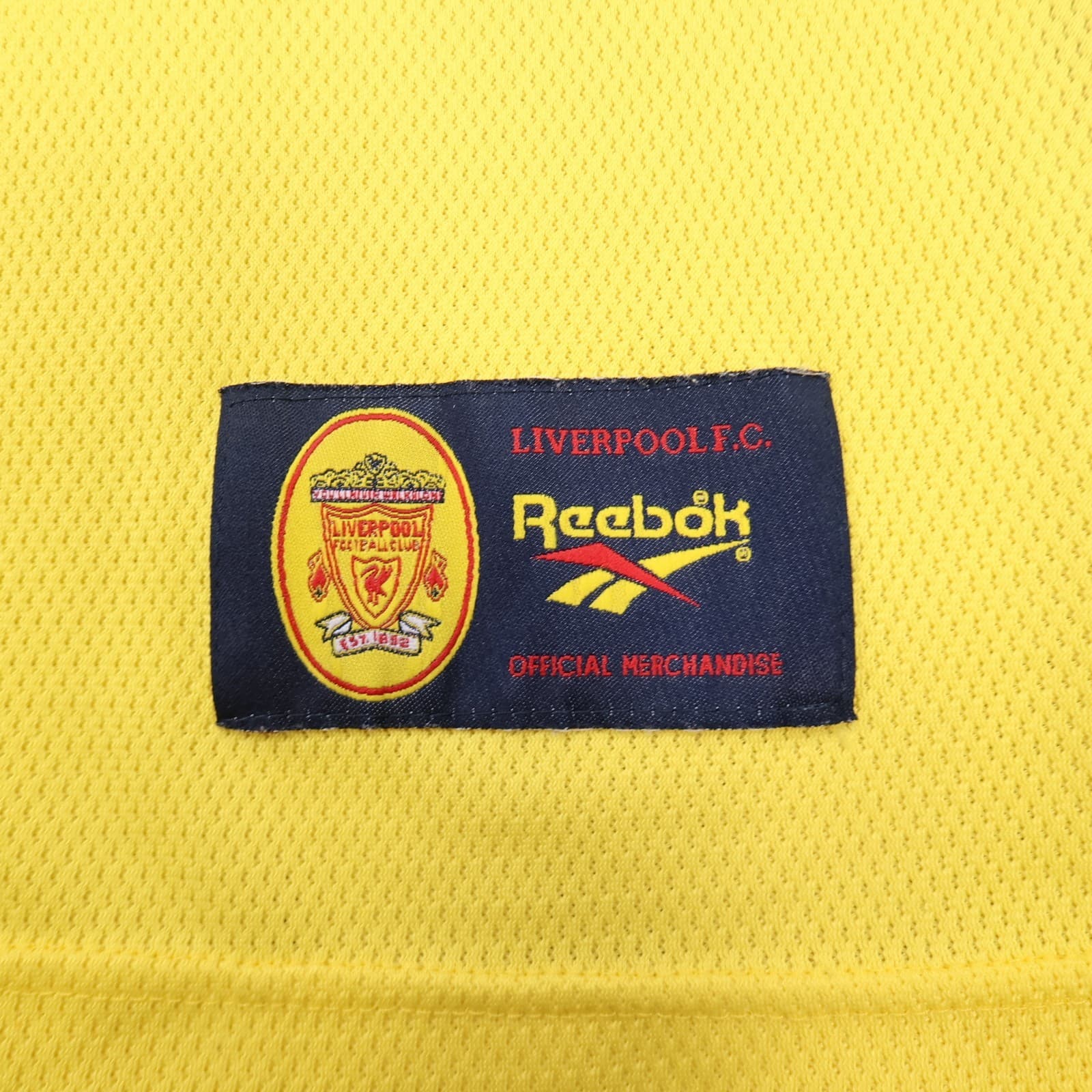 Vintage Liverpool Shirt Large Yellow Away Kit 1997 1999 Reebok Soccer Jersey photo 4