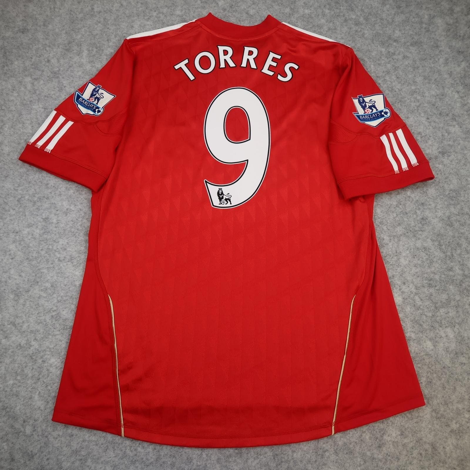 Liverpool Shirt Mens Large Red Home 2010 2012 EPL Football Adidas Torres 9